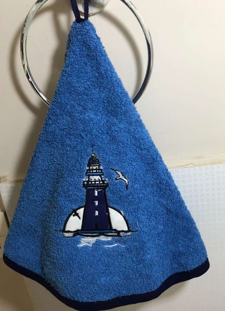 Generic Cotton Quest Kitchen/Hand Towel - A (red and Sky Blue) Set of 2 4