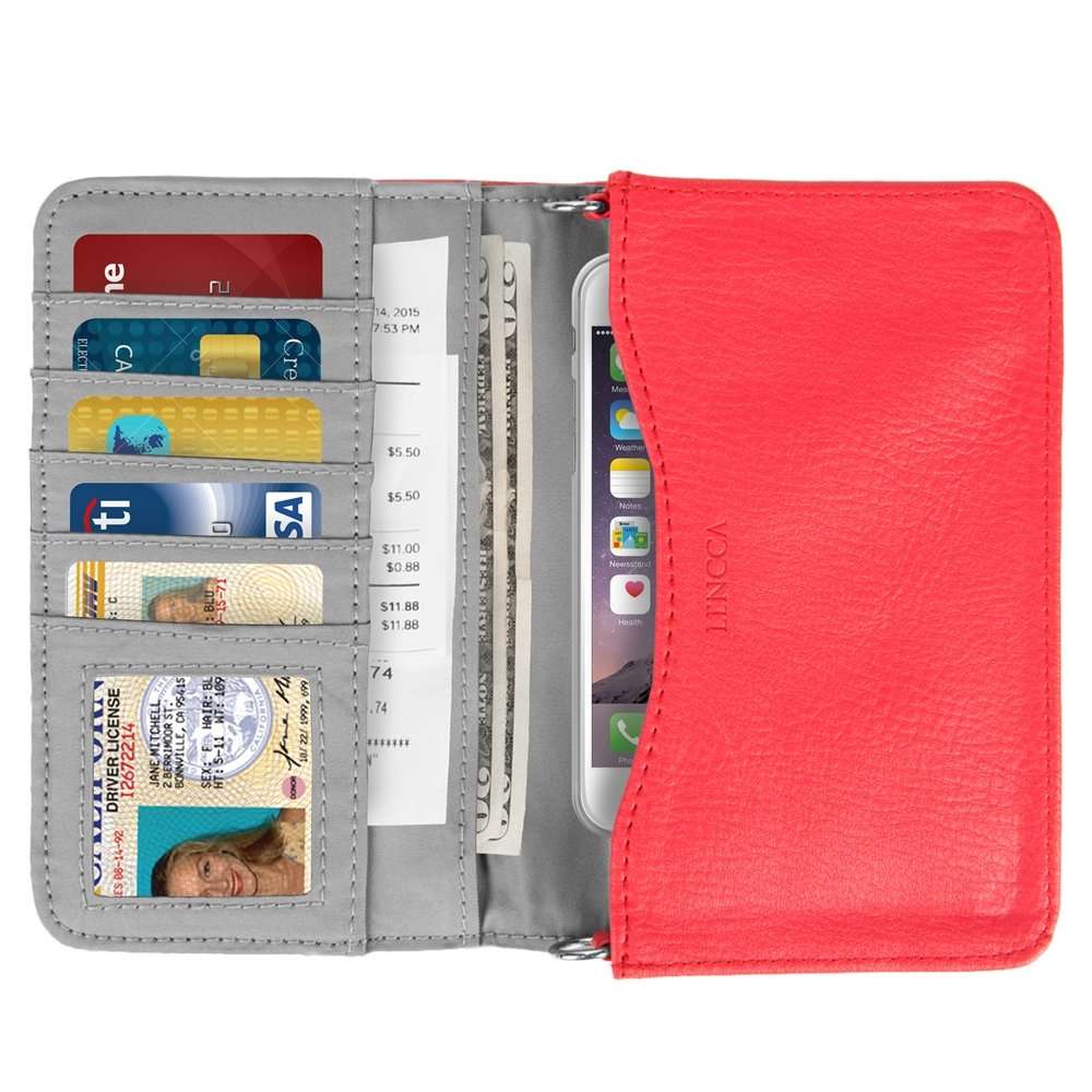 Durable Leather Cell Phone Wallet Case | Credit Debit Card Holder | ID Holder | Back Pocket | Shoulder Wallet Bag for Women 6