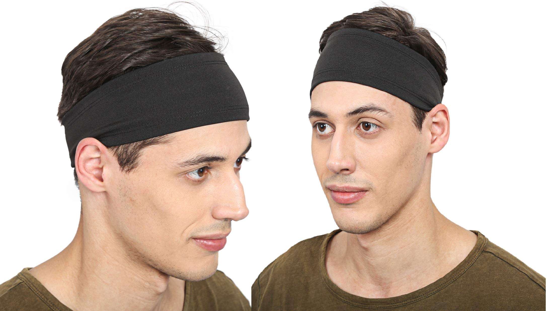 BISMAADH Mens Headband - Running Sweat Head Bands for all Sports- Athletic Sweatbands for Workout,Exercise, Yoga, Cricket, Football - Ultimate Performance Stretch & Moisture Wicking Headband Pack of 1