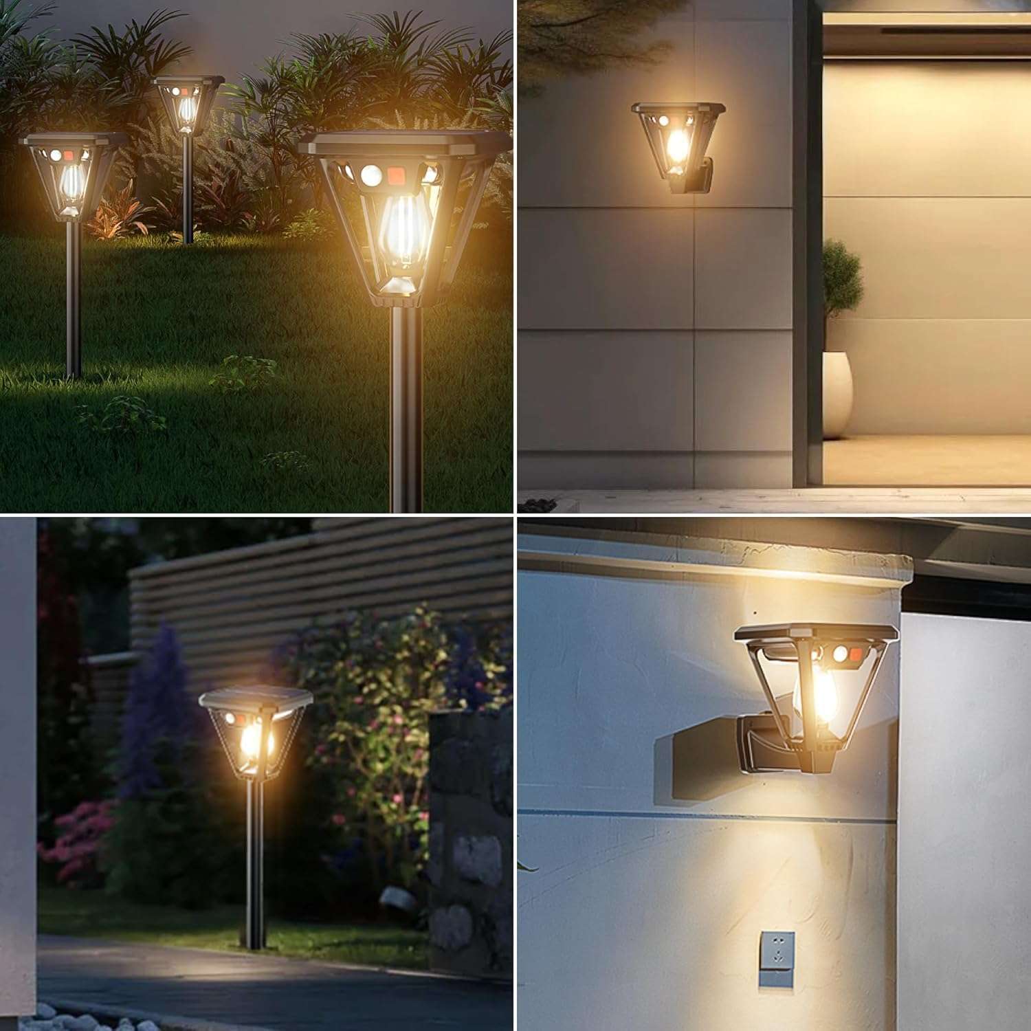 WIDEWINGS Plastic, Abs Solar Lights Outdoor with Motion Sensor with 3 Lighting Modes, Ground Mounting and Wall Mounting, Waterproof Outdoor Solar LED Light, Garden Light, Suitable for Garden (1 Pack) 5