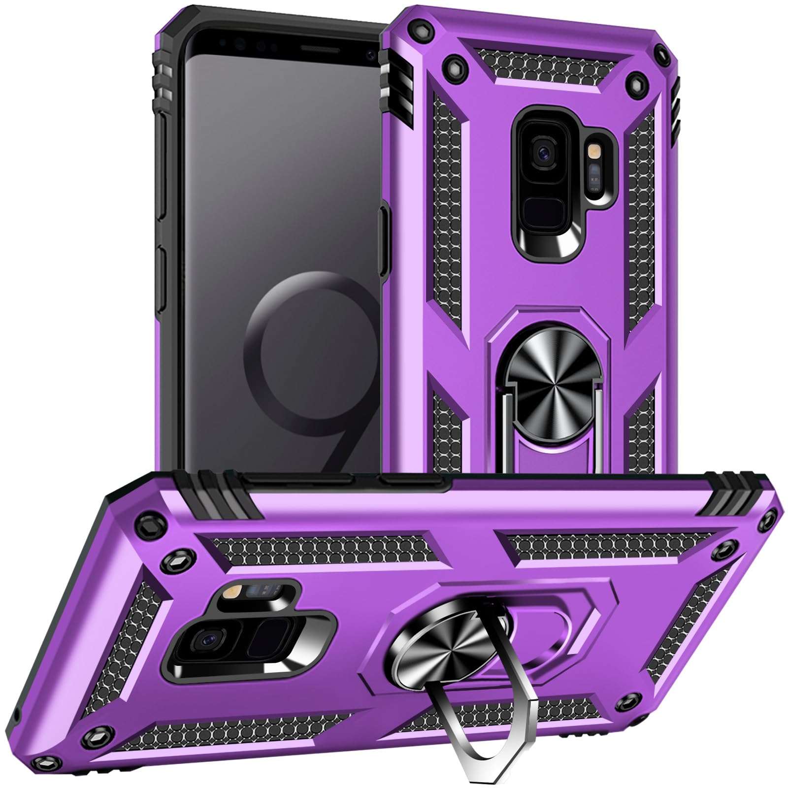 Samsung Galaxy S9 Case, Samsung S9 Case, Military Grade Protective Cases with Ring for Samsung Galaxy S9 (Purple) 1