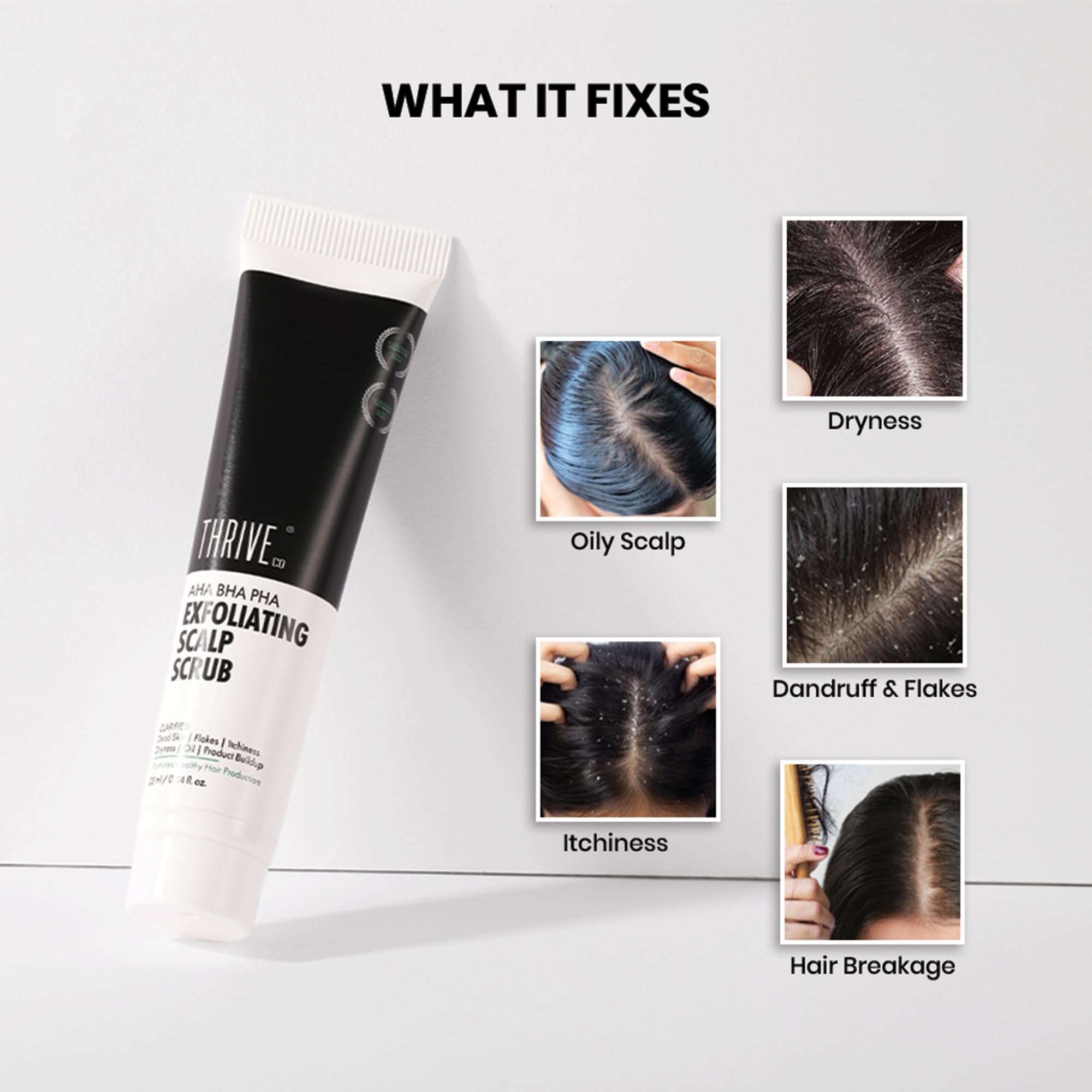 ThriveCo AHA BHA PHA Exfoliating Scalp Scrub | Promotes Hair Growth, Clears Dandruff, Dead Skin, Oil & Product Buildup | Works on Dry, Flaky & Itchy Scalp | For Men & Women | Travel-Friendly | 25ml 4