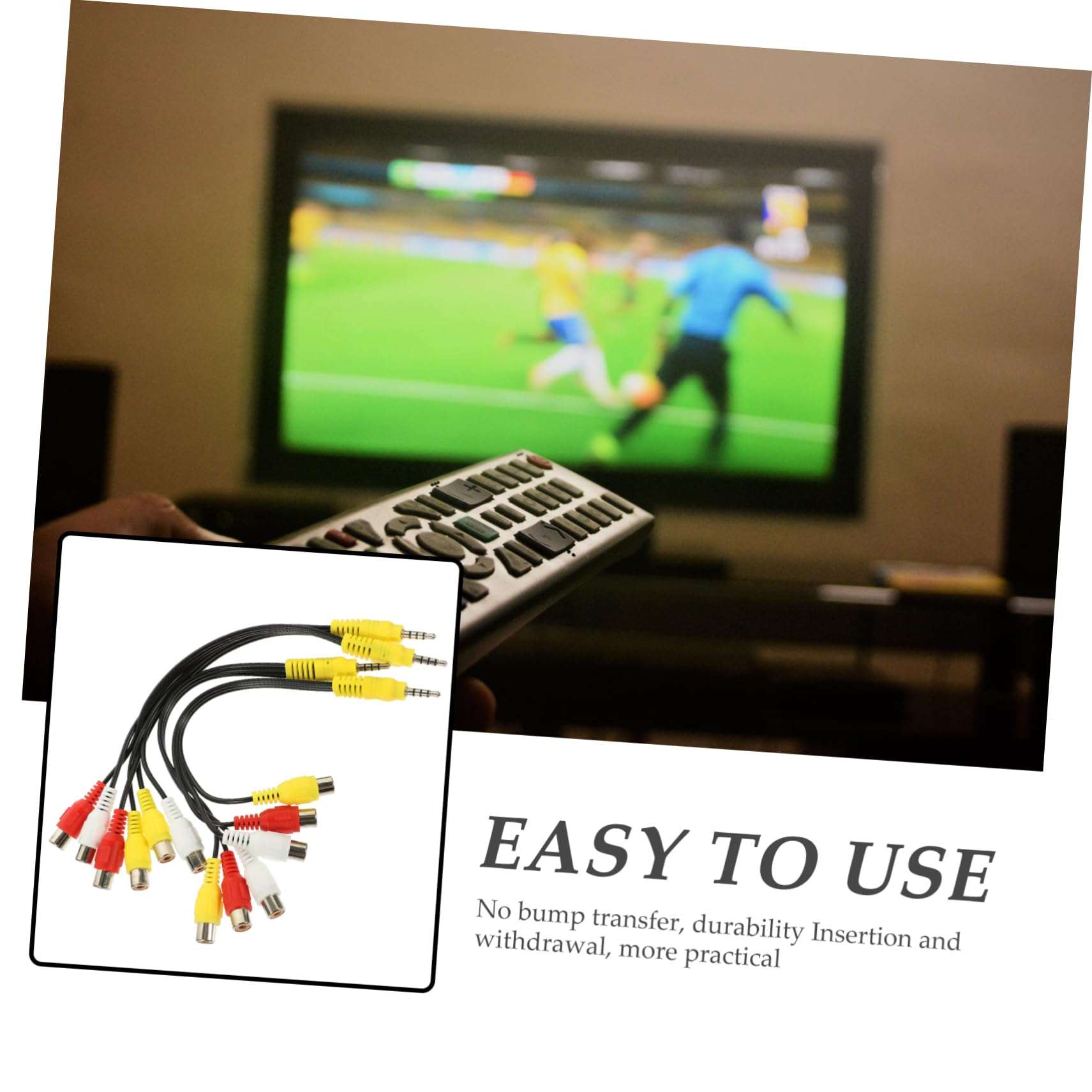 FELTECHELECTR 4pcs Av Adapter Cable Audio Adapter Cable 3 Way Audio Splitter Gaming Headsets Splitter Audio Converter Cable Audio Cord DVD Audio Cable 3-Way Laptop Cable Av Cable Copper Wire Red 3