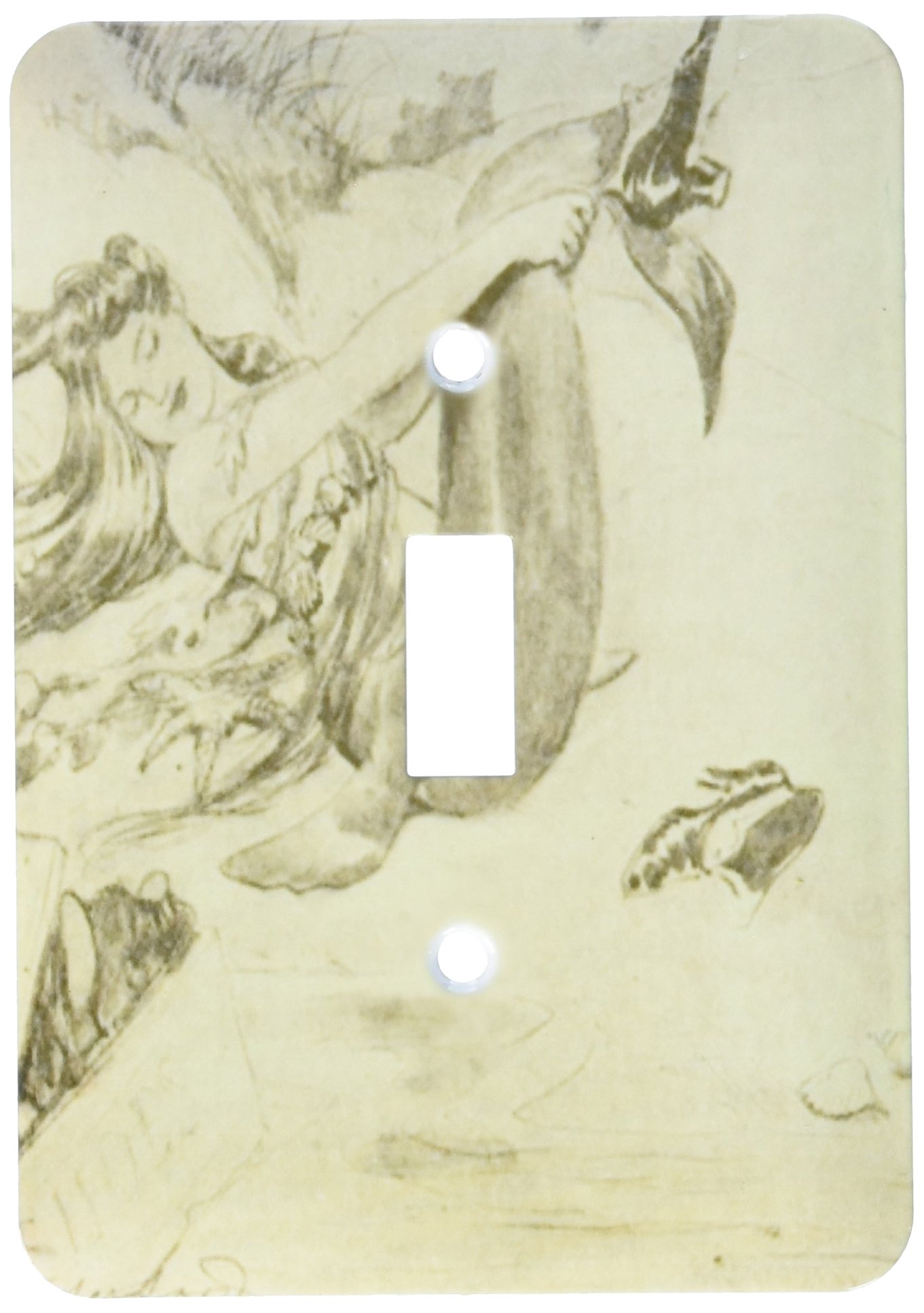 3dRose lsp_174226_1 Image of Vintage Mermaid Light Switch Cover