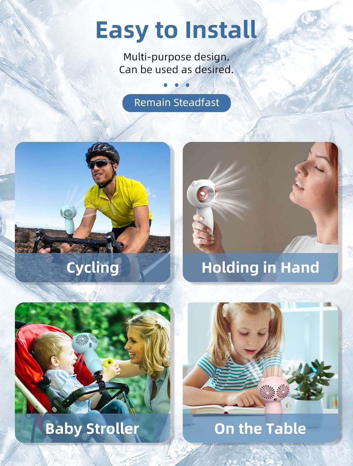 KENSUKA Stroller Fan with Aromatherapy, 360° Adjustable Detachable Universal Clip Fan,6000mAh USB Rechargeable Battery, 3 Wind Speeds, Ideal for Baby Strollers 6