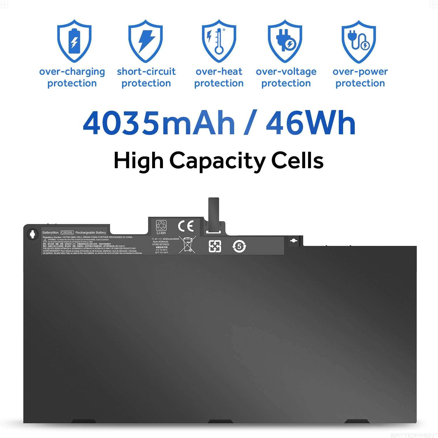 CS03XL Laptop Battery Compatible with HP EliteBook 745 840 755 848 850 G3 G4, ZBook 15u G3 G4 mt42 mt43 Series Mobile Workstations CS03046XL HSTNN-UB6S HSTNN-IB6Y 800231-141 800513-001 800231-1C1 2