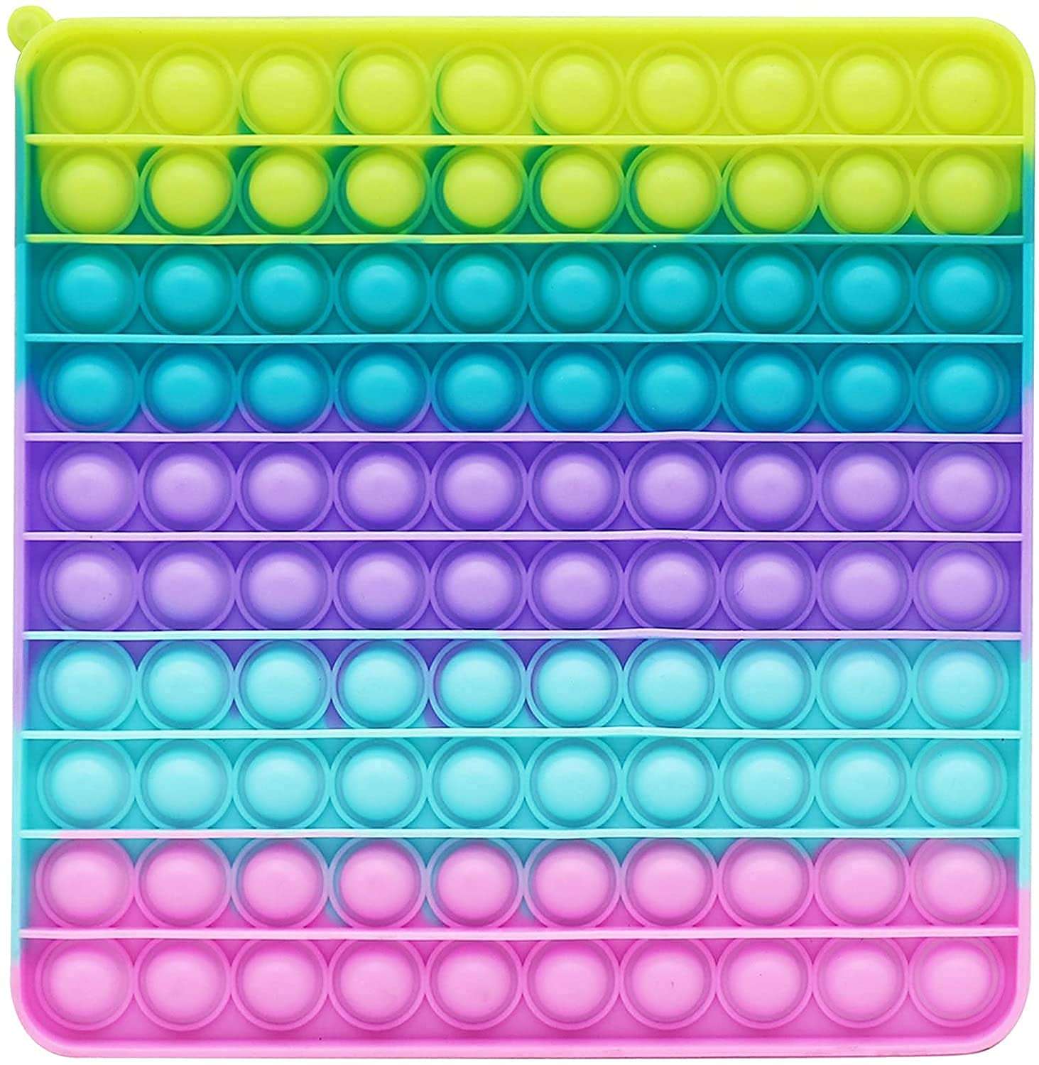Dyomnizy Big Size Pop 100 Bubbles Square Push Pop Bubble Fidget Sensory Toy Bubble Popping, Poppet Mega Pop 100 Fidget Toy Silicone Fidget Popper Relieve Stress Big Puppet (Macaron Rainbow) 1