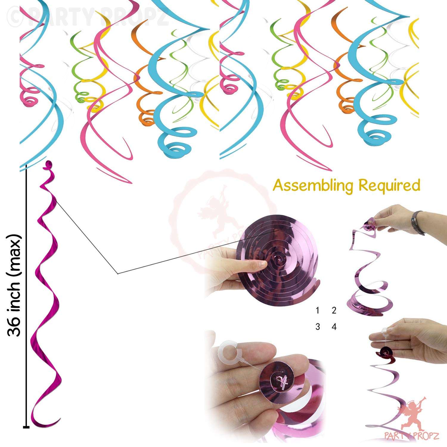 Party Propz Multicolour Swirls for Decorations/Birthday Parties (Set of 12) 4