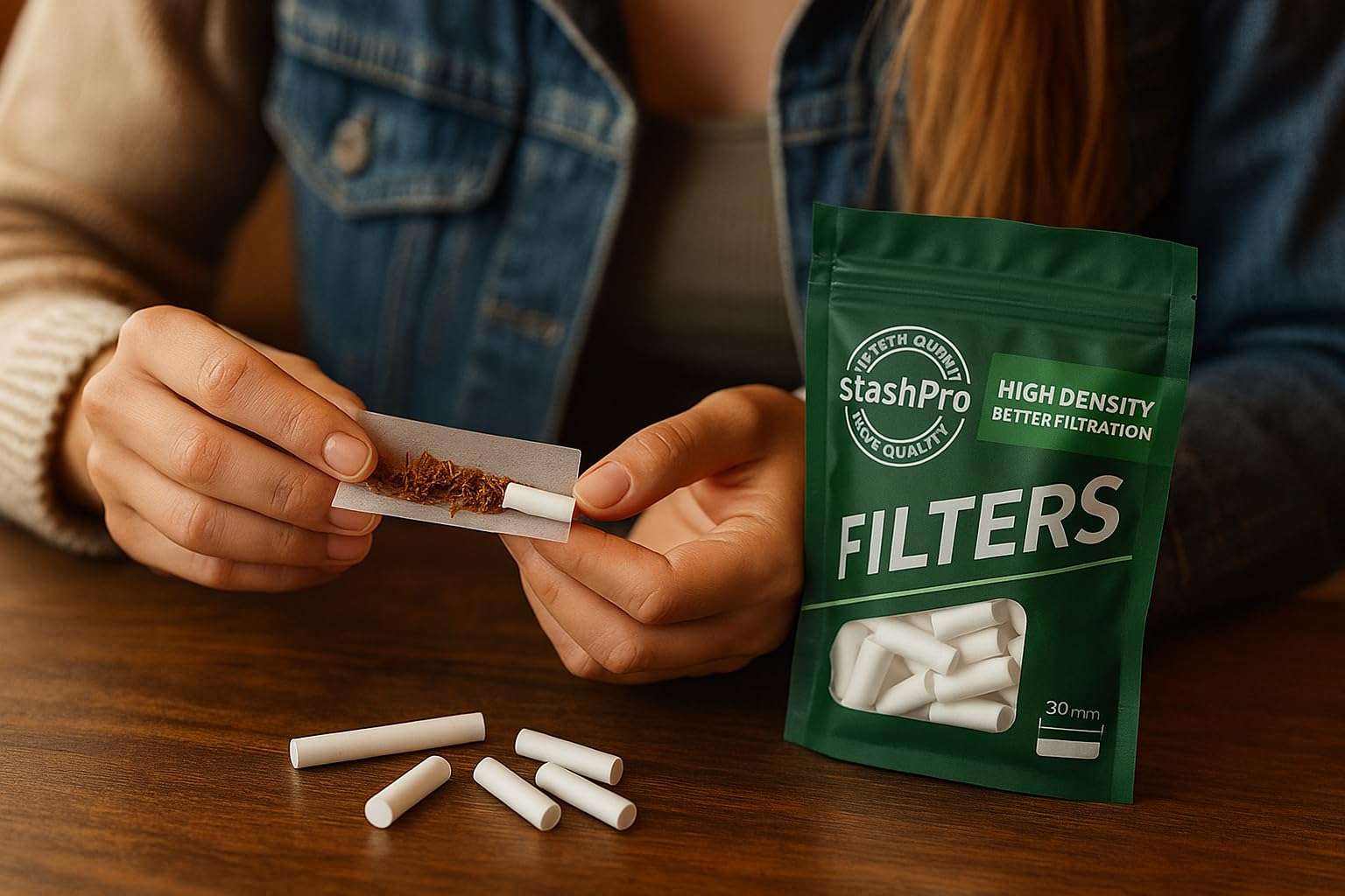 Stash-Pro Slim Long Filters 20mm – Pack of 5 Resealable Pouches (120 Filters Each) | High-Density Filter Tips for Smooth, Clean Experience | Premium Quality Rolling Accessories 5