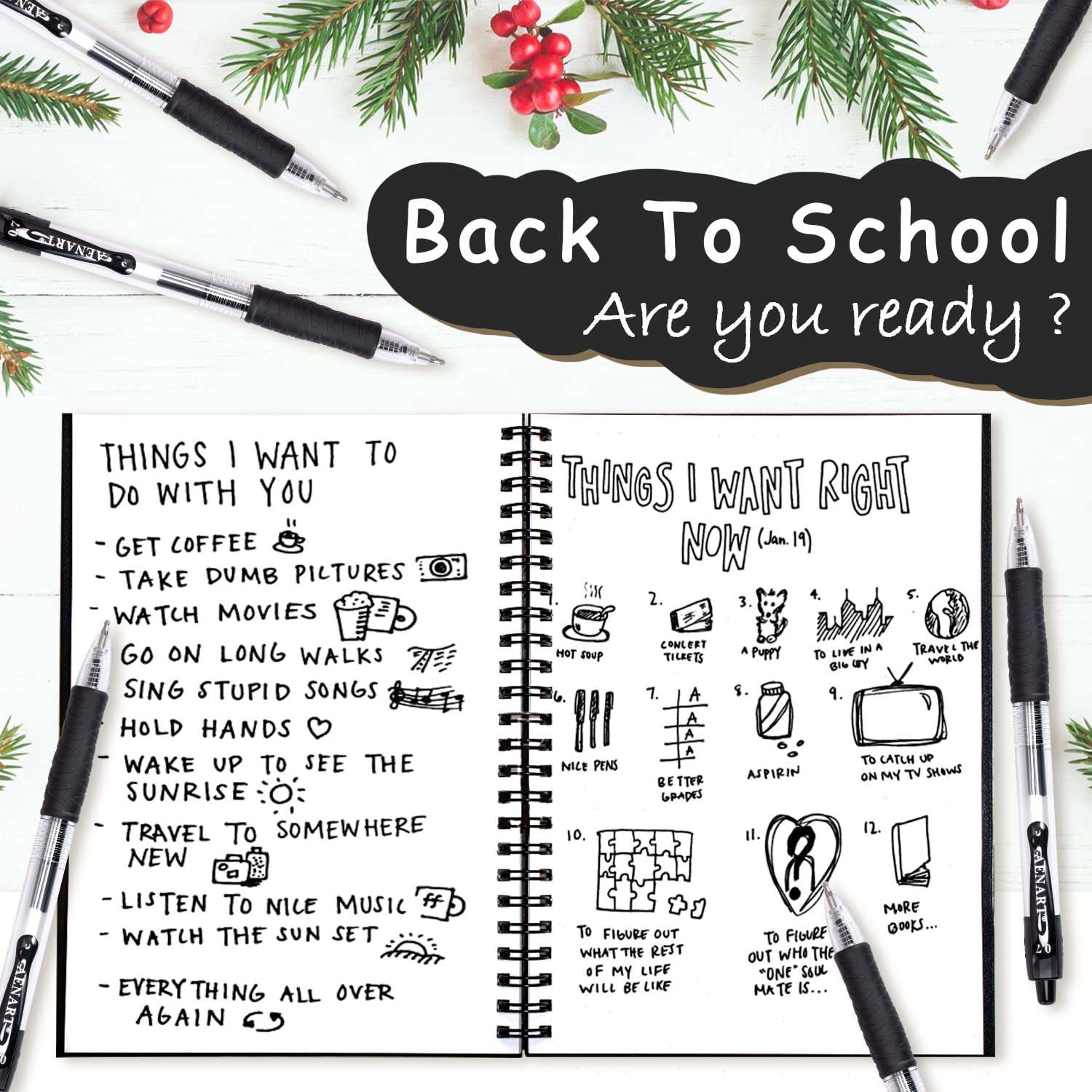 Gel Pens, 30 Pack Black Gel Pen Fine Point, Retractable Gel Ink Rollerball Pens for Smooth Writing (0.7mm) 4