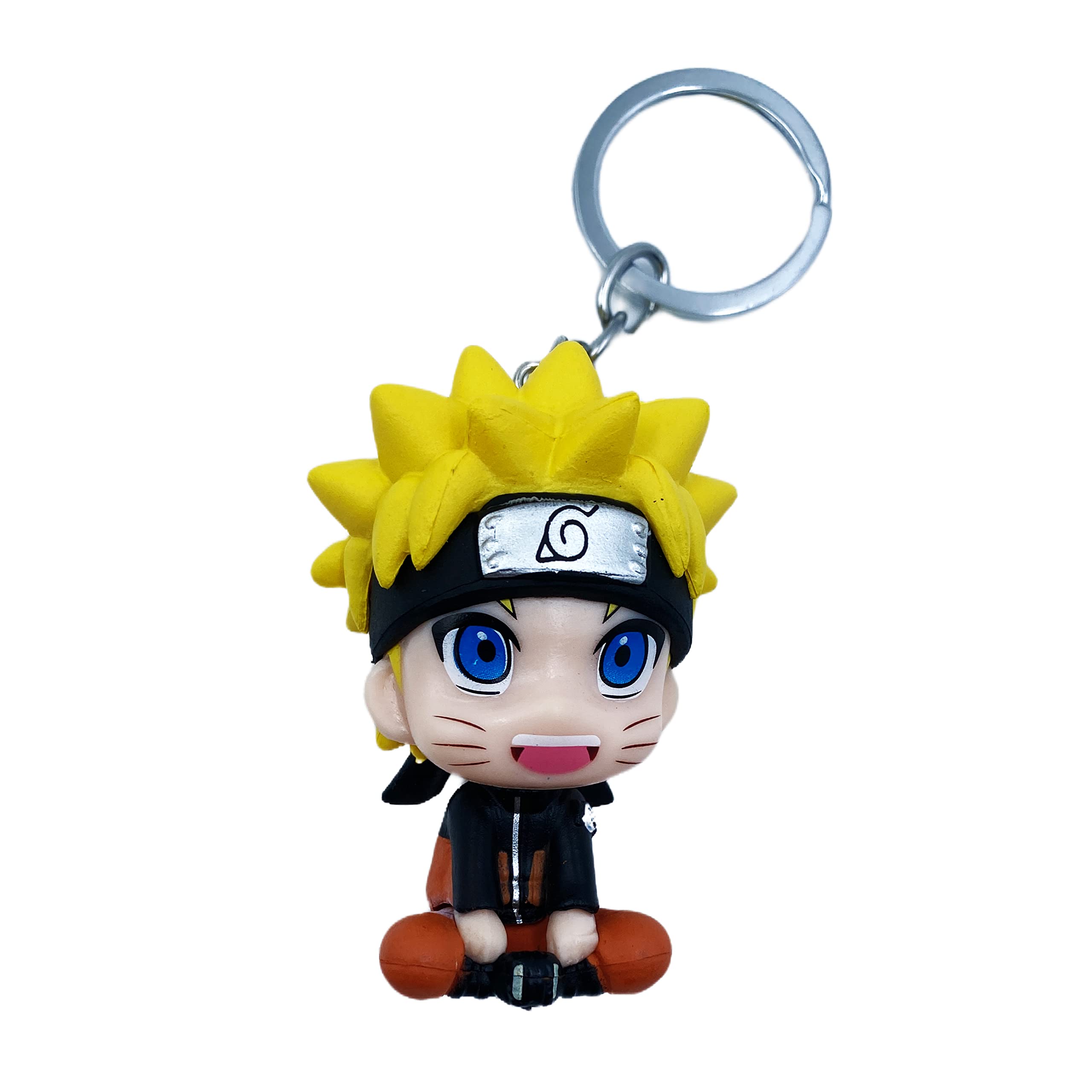 Buko Fan Edition Lifestyle Naruto Anime Keychain & Cake Topper Action Figure Collectible Party Supplies Birthday Gift Toys (Naruto Uzumaki) 3