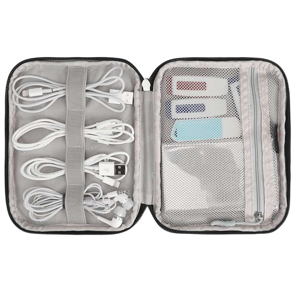 Travel Cable Organizer, BUBM Electronics Bag for Cords,Flash Drive, Power Bank(Black) 3