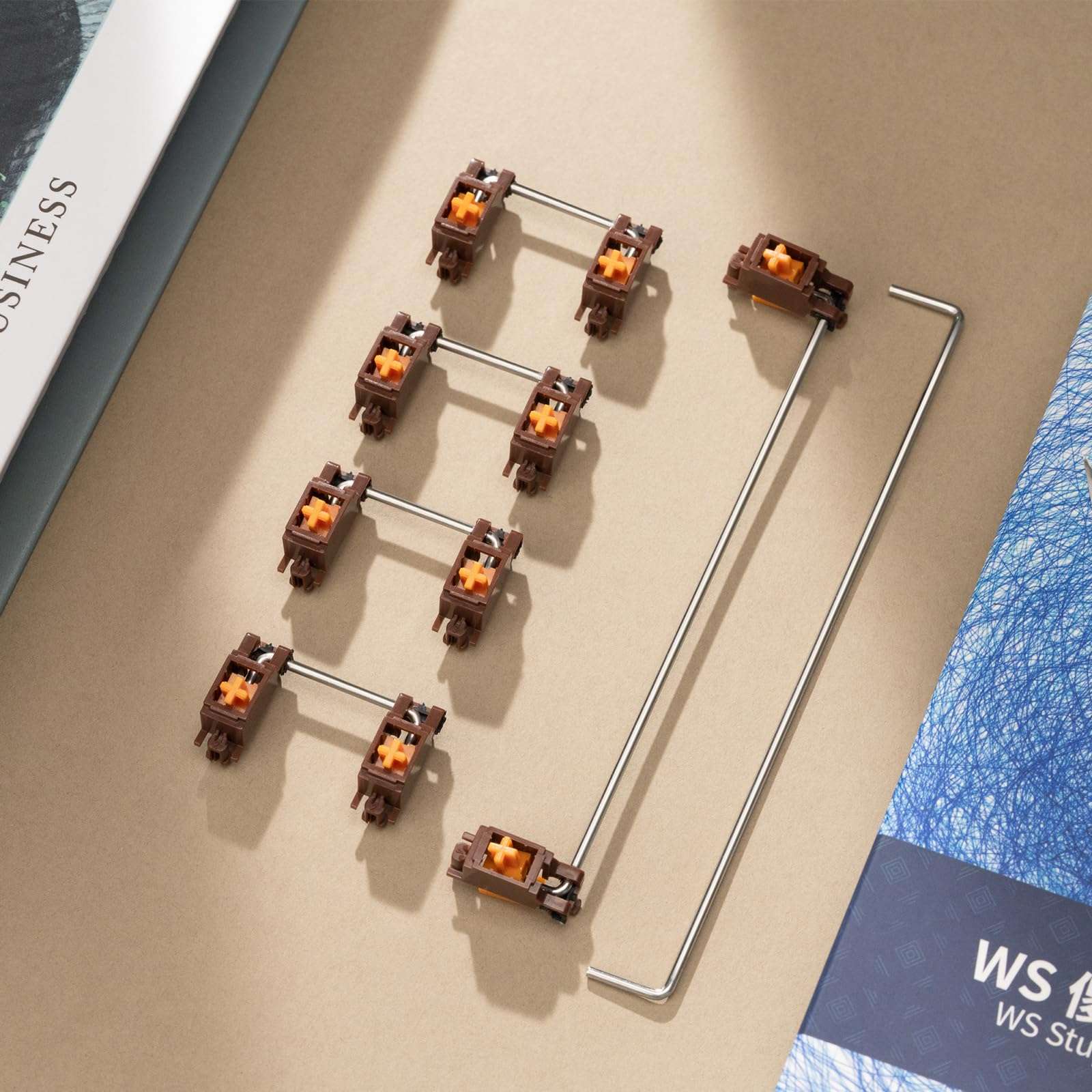 Stupid Keyboard Stabilizers, Snap-in Stabilizers with 2u 6.25u 7u Wires, 1.6mm PCB Mount Stabs Kit for Mechanical Keyboards MX Switches 6