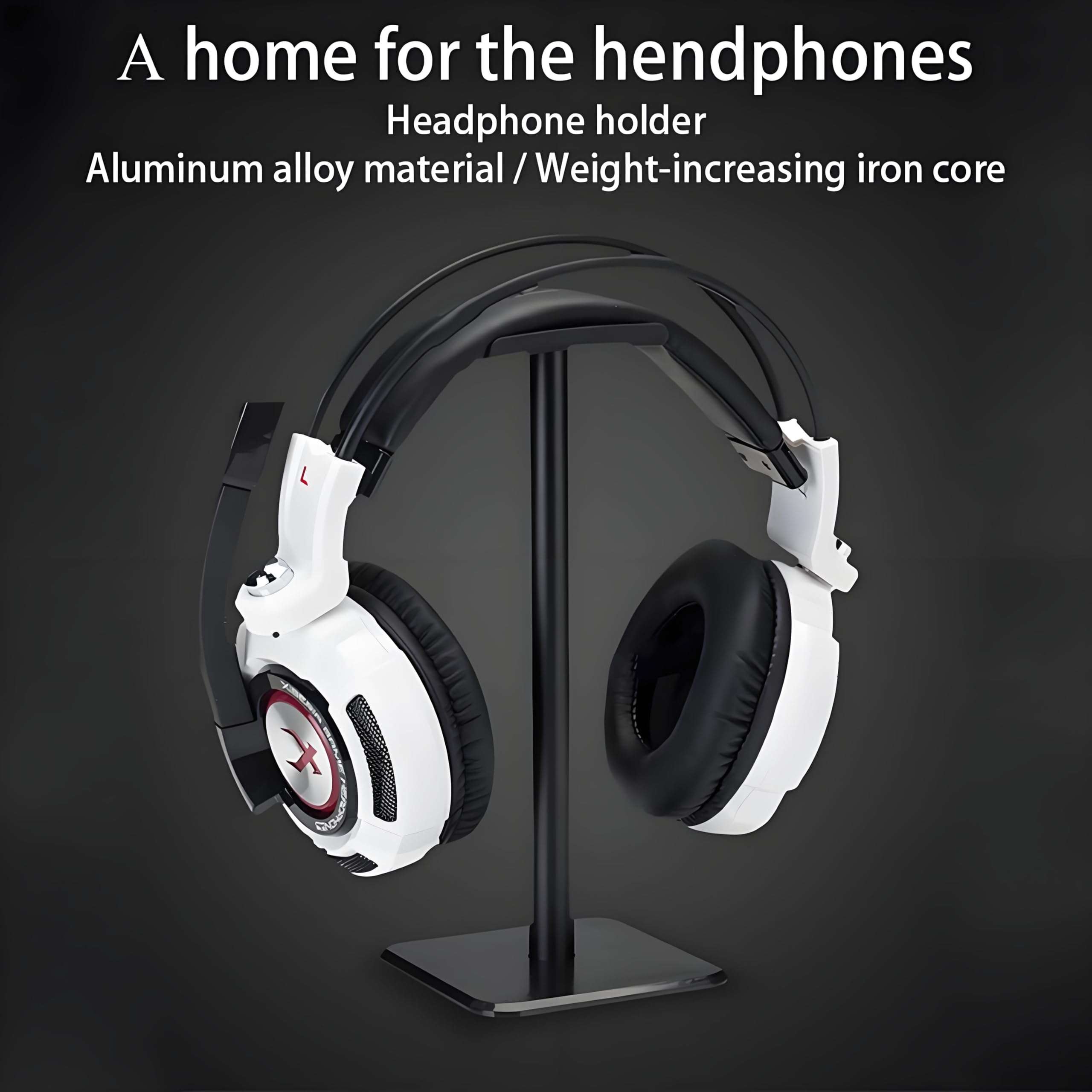 Headphone Stand, Universal Aluminum Metal Holder for AirPods Max, HyperX Cloud II, Xbox One, Turtle Beach, Sennheiser, Sony, Bose, Beats PC Gaming Headset Display & Bluetooth Headphones (Black) 3