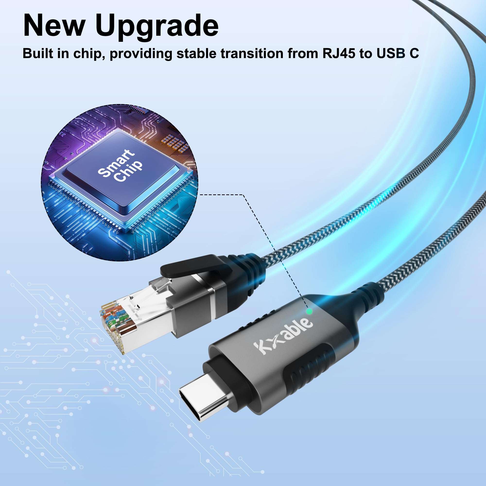 Slim USB C to Ethernet Cable 6 FT, Snagless RJ45 to USB Type-C Cord, Directly Connected, Gigabit LAN Network, OFC Wire, for MacBook Pro/Air, iPad Pro, iPhone 15 Series, Galaxy, Laptop, PC, OD: 3.6mm 6