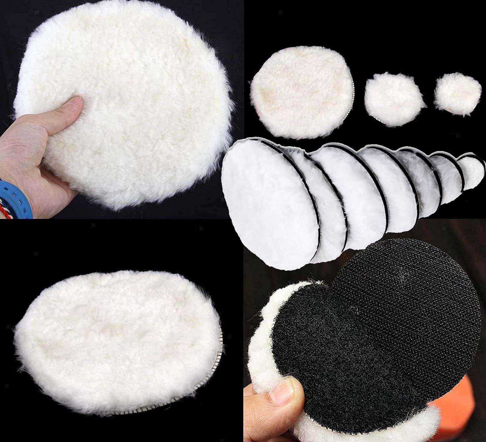 DIY Crafts 25 Pcs, 2" inch Fur Felt Pad White Only, 1"/2"/3"/4"/5/6"/7"inch Fur Felt Pad Felt Soft Wool Car Polishing Polisher Buffing Bonnet Padfor Car B (25 Pcs, 2" inch Fur Felt Pad White Only)