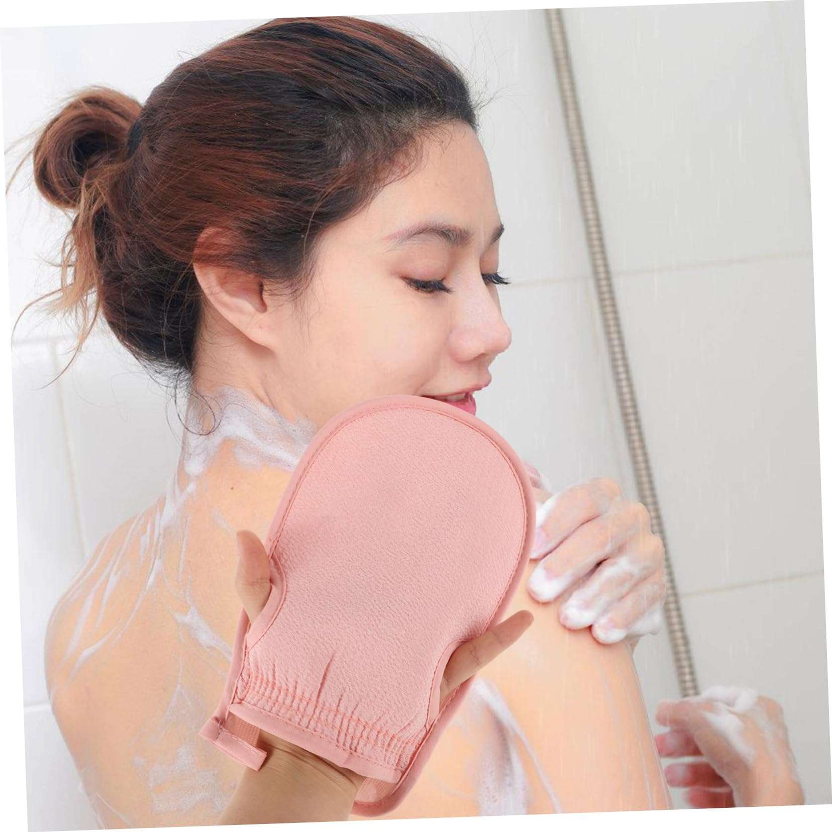 OHPHCALL 2pcs Double Sided Exfoliating Bath Mitts for Body Scrubbing Deep Exfoliating Gloves for Adults for Shower and Spa 23 * 13cm Body Exfoliator Mitt 5