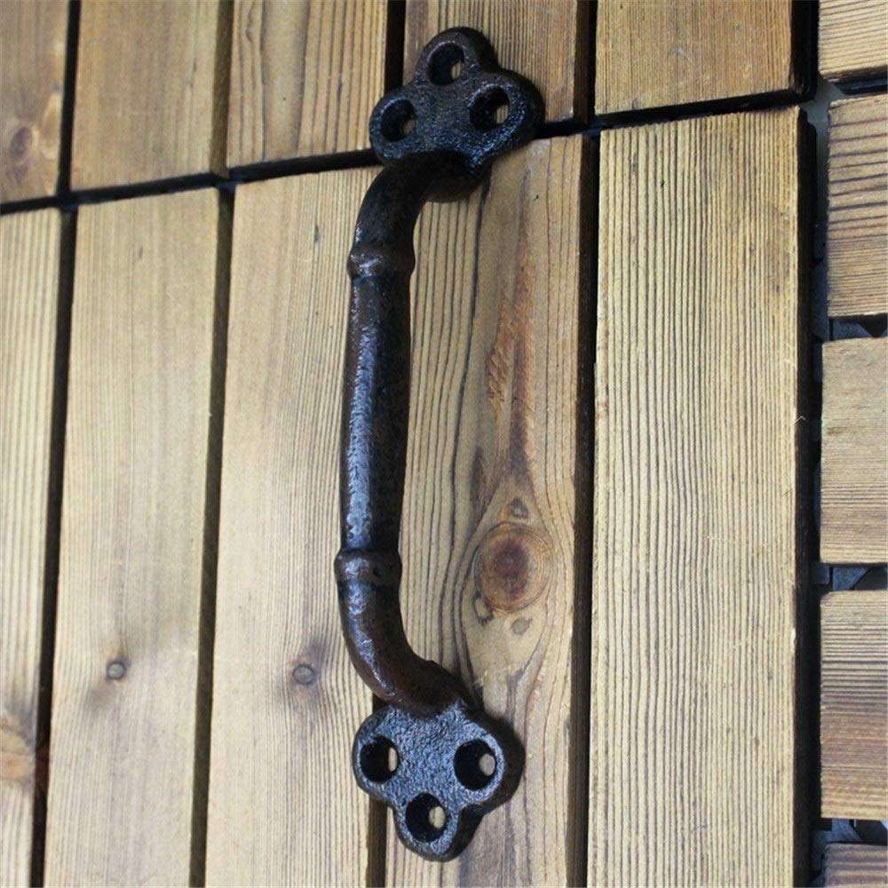Sliding Door Handle Door Handle Yard Gate Door Handle Retro Cast Iron Craft Door Handle Home Decoration Sliding Door Hardware (Color : Cast Iron, Size : One Size) 1