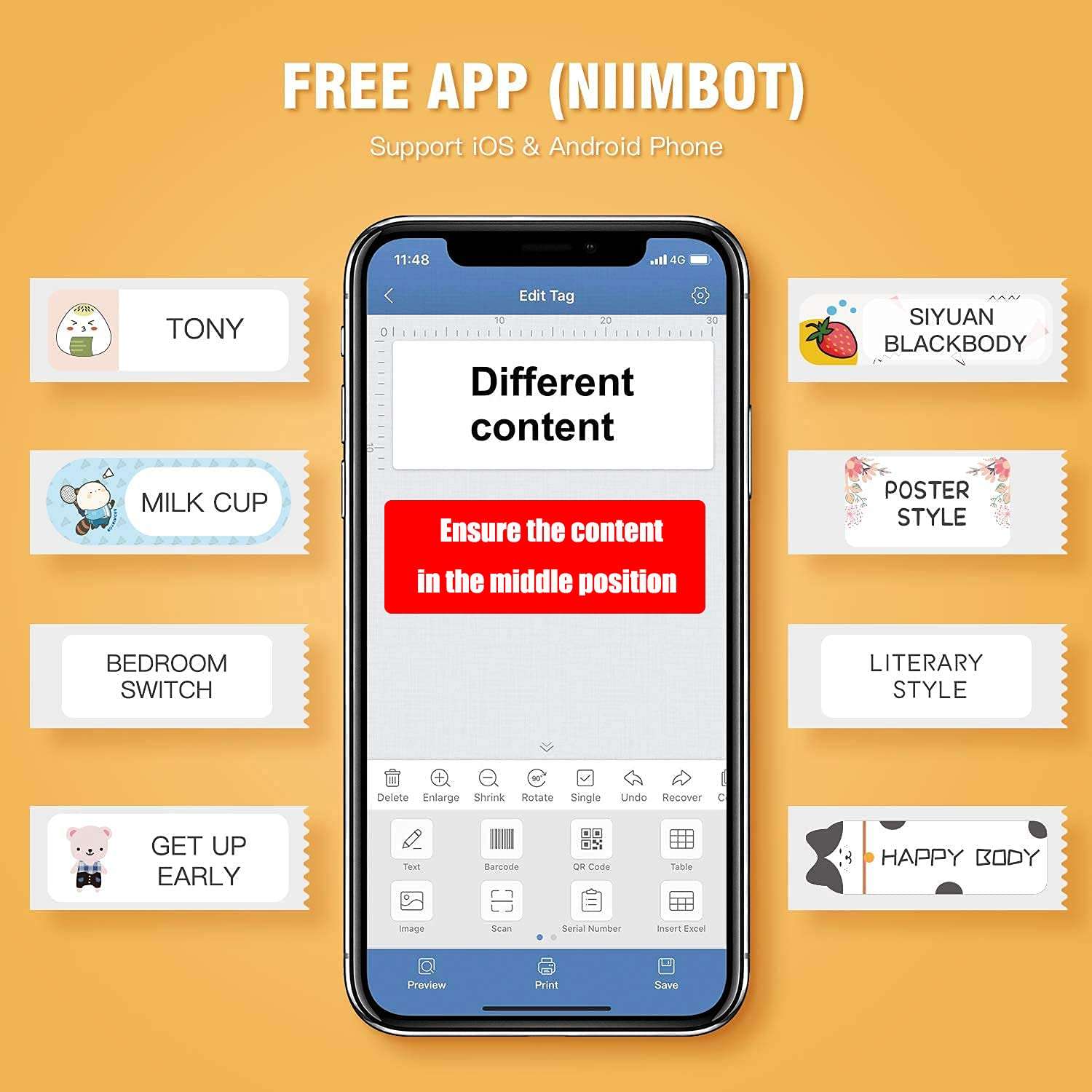 NIIMBOT D11 Label Maker for Office or HomeOrganization, Mini Bluetooth Label Printer with Sticker (6 roll Paper, Green) 4