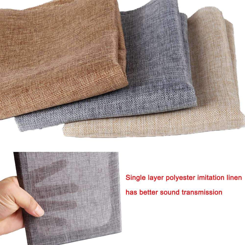 Flushbay Speaker Grill Cloth Linen Single Layer Speaker Fabric Protective Dustproof Mesh Cloth Stereo Fabric Replacement for Home Stage Speakers, Media Cabinet, KTV Box(100 * 146cm-Grey) 5