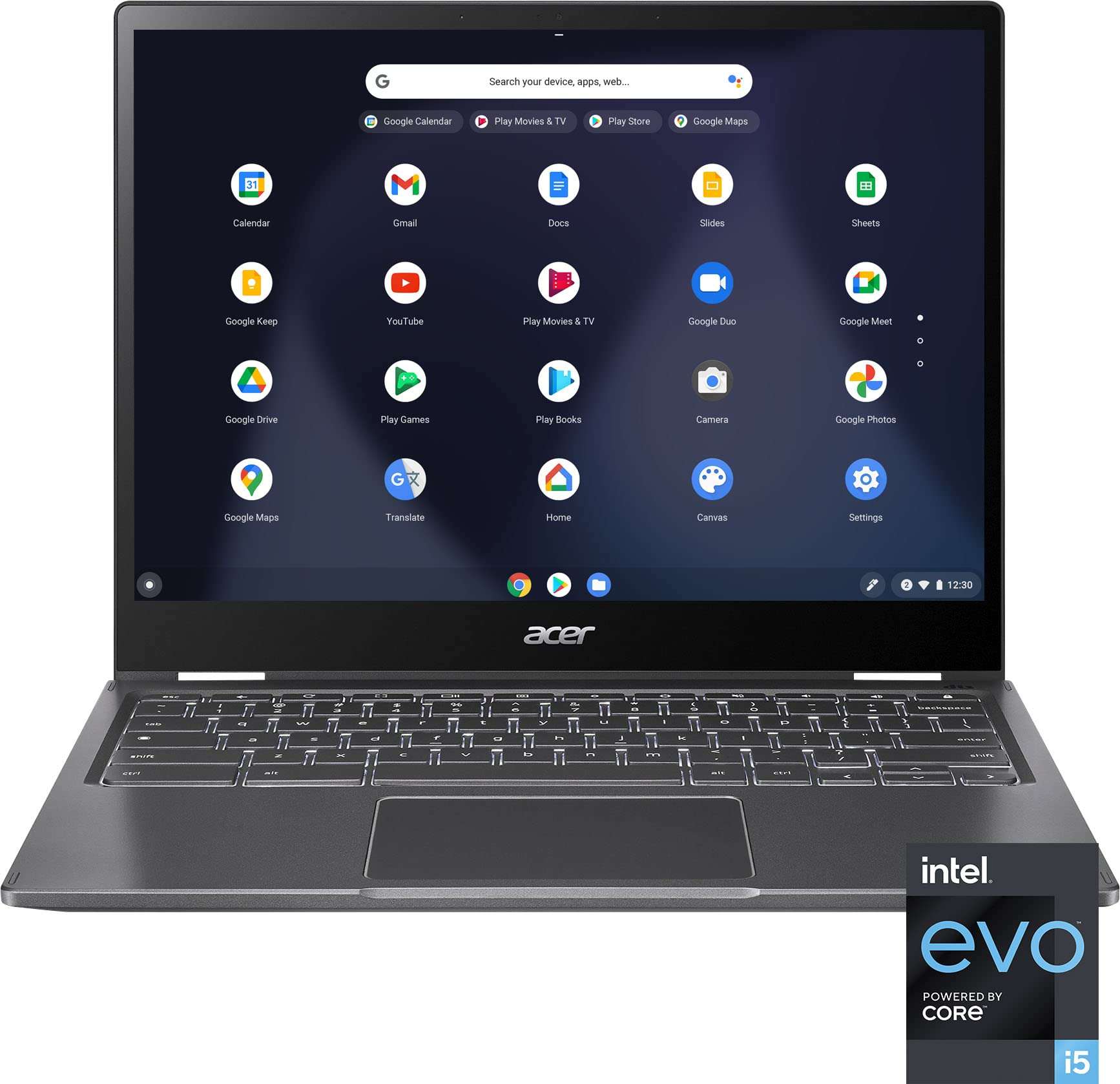 Acer Chromebook Spin 713 2-in-1 Convertible Laptop, 13.5" 3:2 2K VertiView Touchscreen Display, Intel Evo Core i5-1135G7, 8GB DDR4, 256GB SSD, Thunderbolt 4, Backlit KB, Chrome OS, TiTac Card (64GB) 2