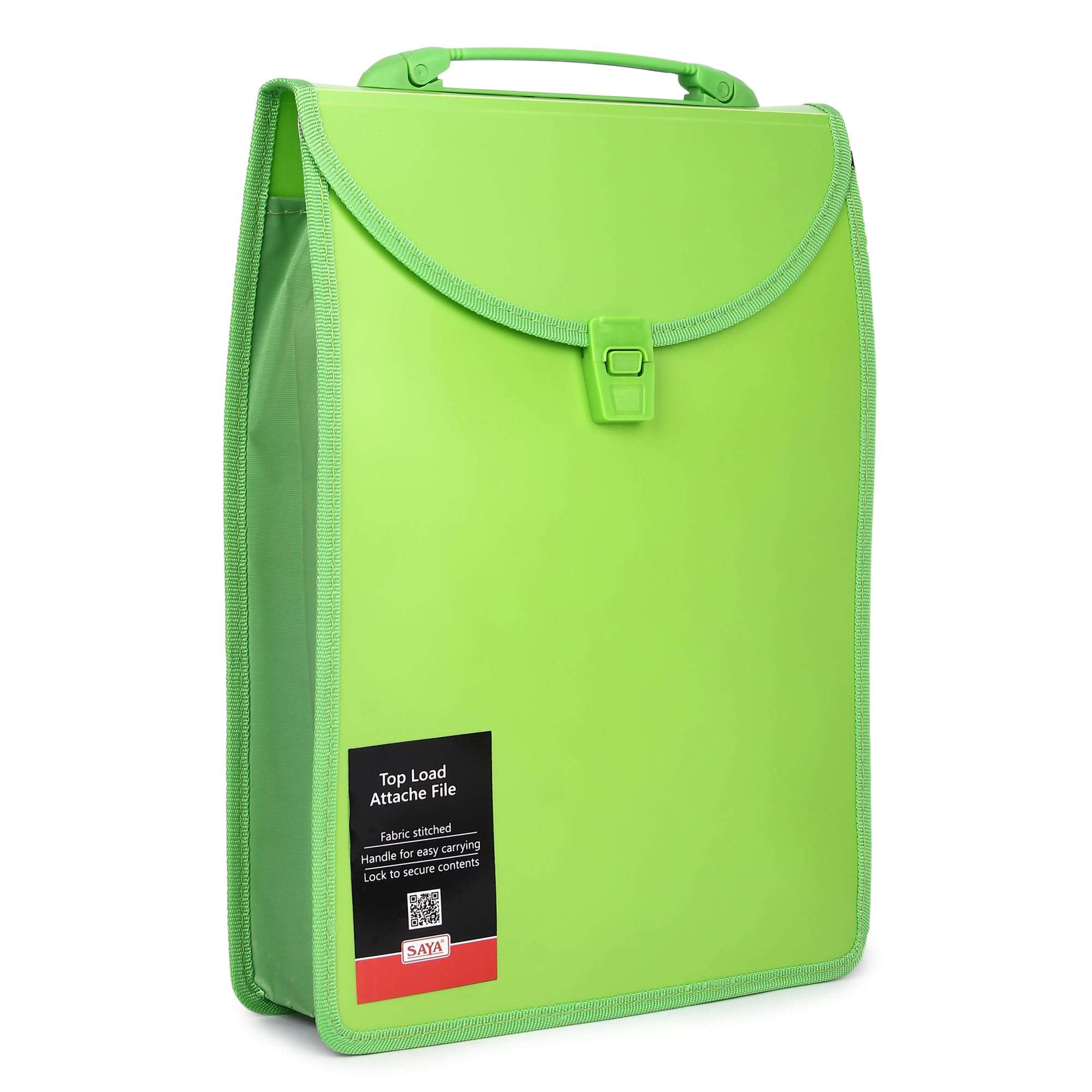 Saya Top Load Attache File with Handle & Lock Waterproof Document Organizer A4 Size Holds Up to 150 Sheets Ideal for Office School Use Secure Storage Travel Case Durable and Stylish Design 1