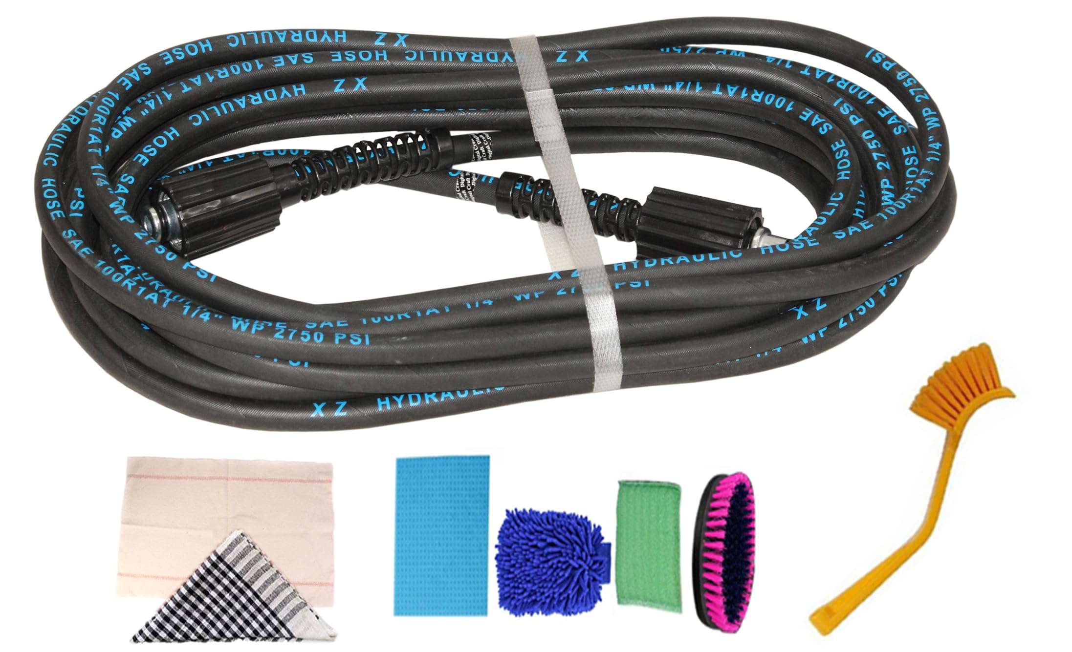Digital Craft Hydraulic Pressure Washer Hose Pipe 2750PSI, M22*1.5 * 14mm High Pressure Washer Hose Spray Water Hydraulic Pressure Washer Pipe 8MTR,Dusting Cloth & Floor Mop,Housekeeping 5 Item Set, 1