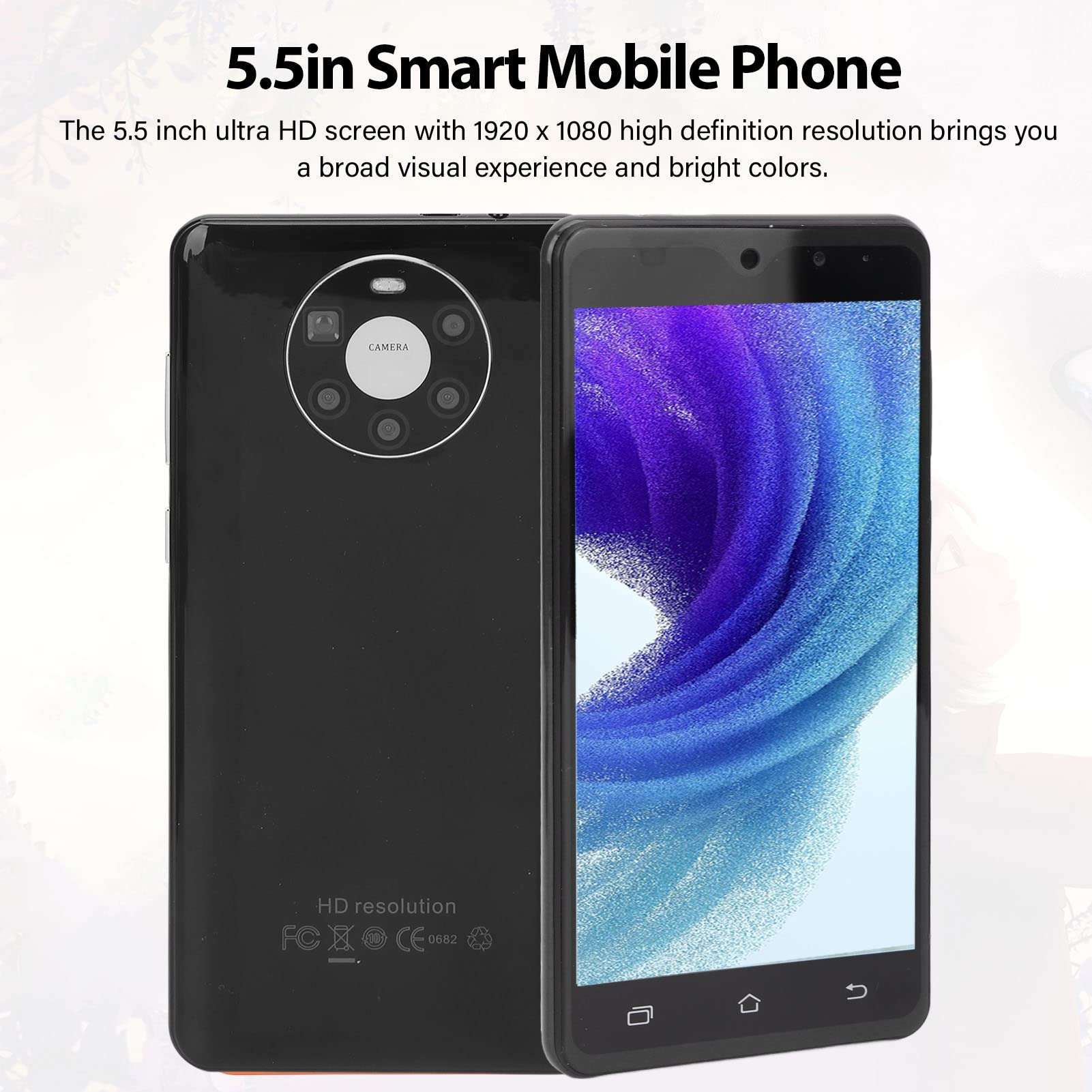 Smartphone, 5.5 Inch Smart Mobile Phone with 3 Card Slots, 2.4G 5G WiFi Smartphone for Android 11.0, 8 Core CPU 4800mAh Battery Cell Phone for Daily Life 3