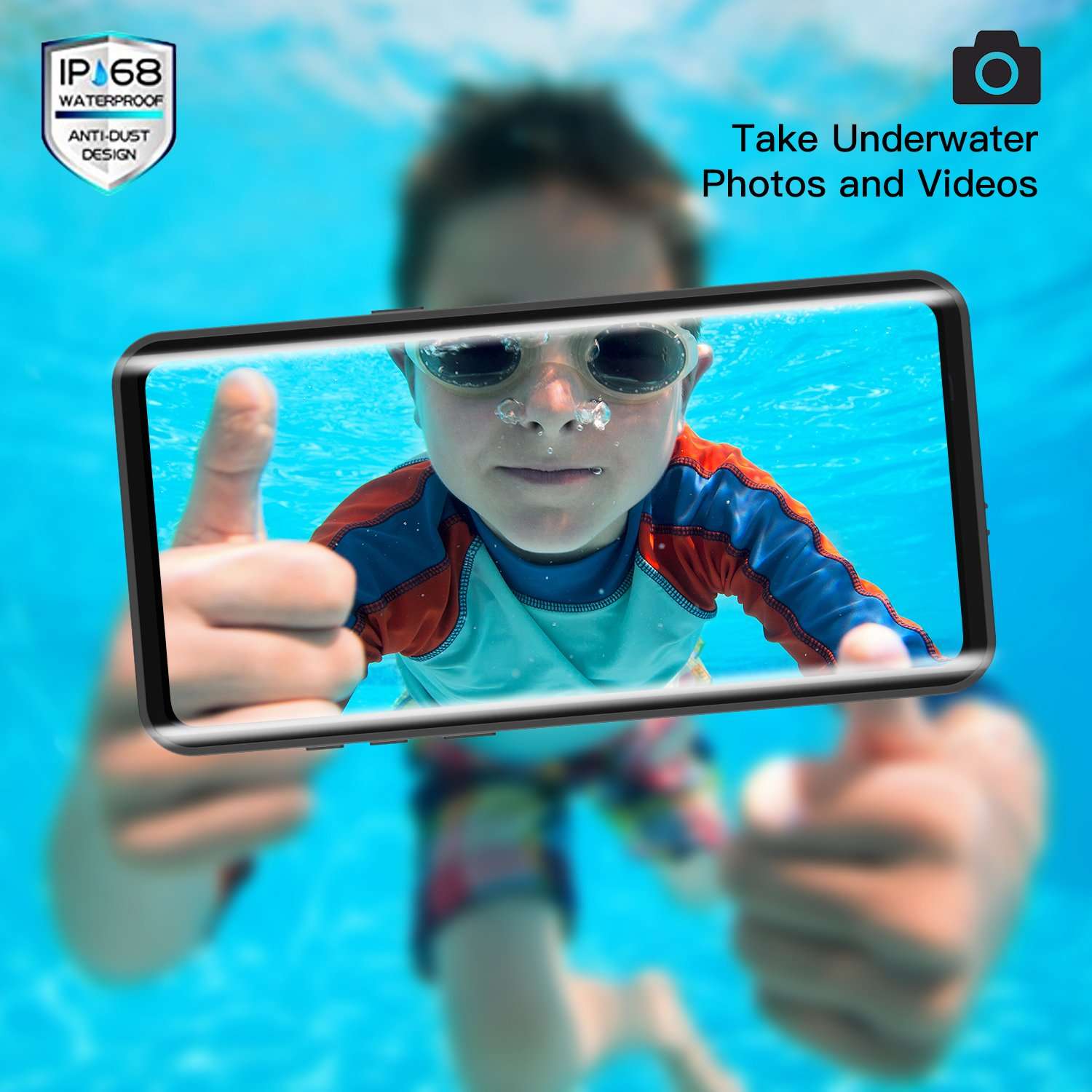 Samsung Galaxy S9 Waterproof Case, IP68 Waterproof/Snowproof/Shockproof/Dirtproof, Full-Body Protective Case with Built-in Screen Protector 2