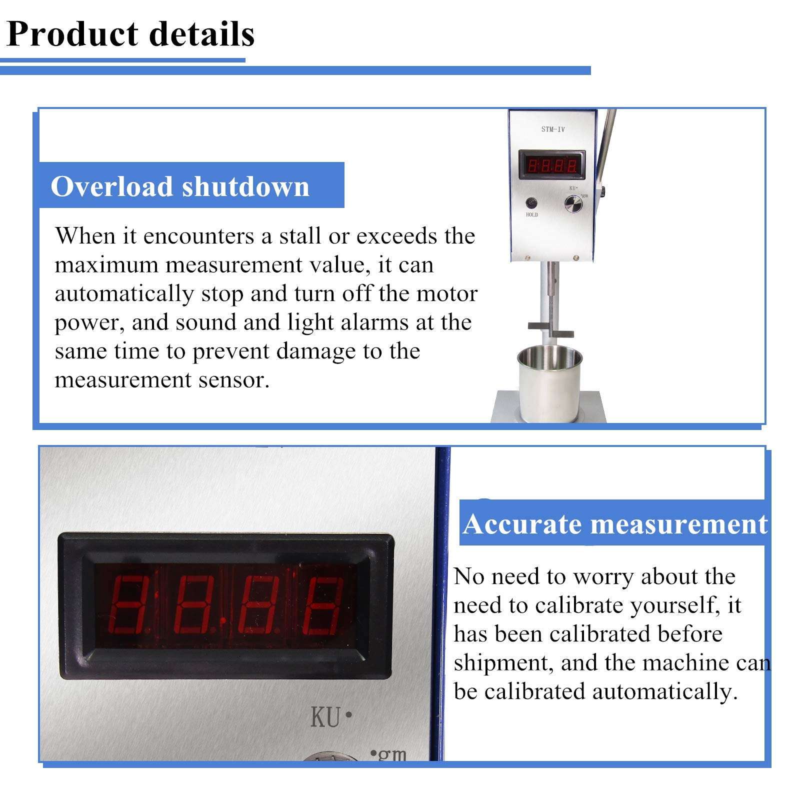 YUCHENGTECH Rotational Viscosity Meter Paint Viscometer Viscosity Meter Tester STM-IV Digital Display For Coating Paint Ink Latex Paint 4
