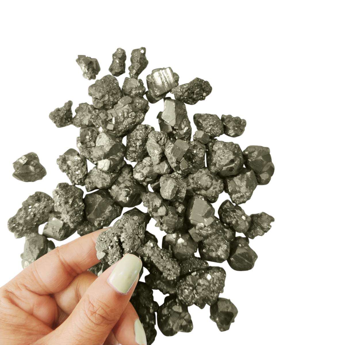 Shubhanjali Pyrite Cluster,Golden Pyrite 20-30 Gm Approx,Raw Pyrite Cluster Stone for Wealth, Attracts Business,Standard-Golden,1 Piece 1