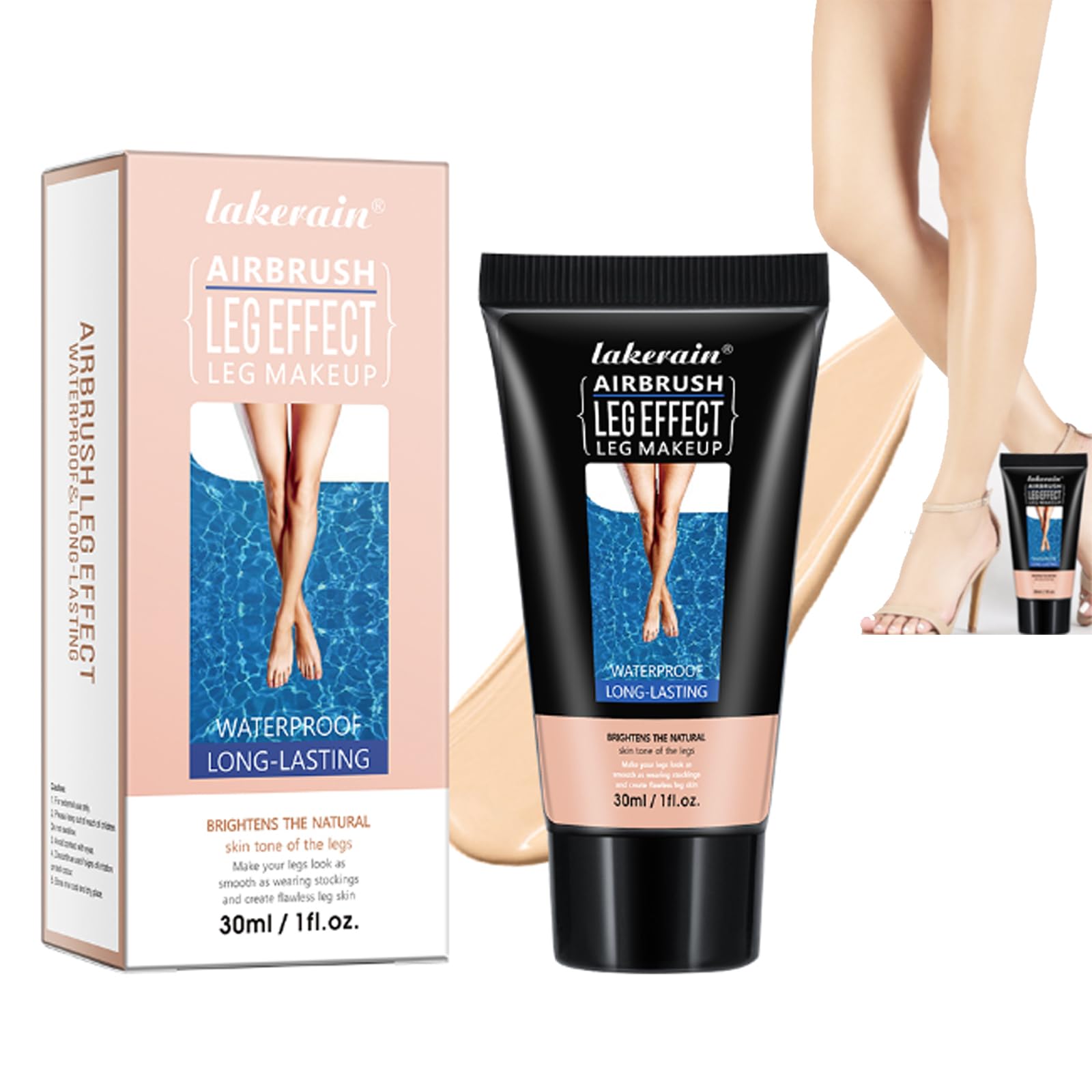 Waterproof Leg Makeup No Transfer,Full Coverage Body Concealer for Legs, Vein Cover-Up Cream, Even Skin Tone, Natural Tan Finish, Instant Tanning Flawless Legs,Body Foundation (#01 FAIREST GLOW, 30ML)