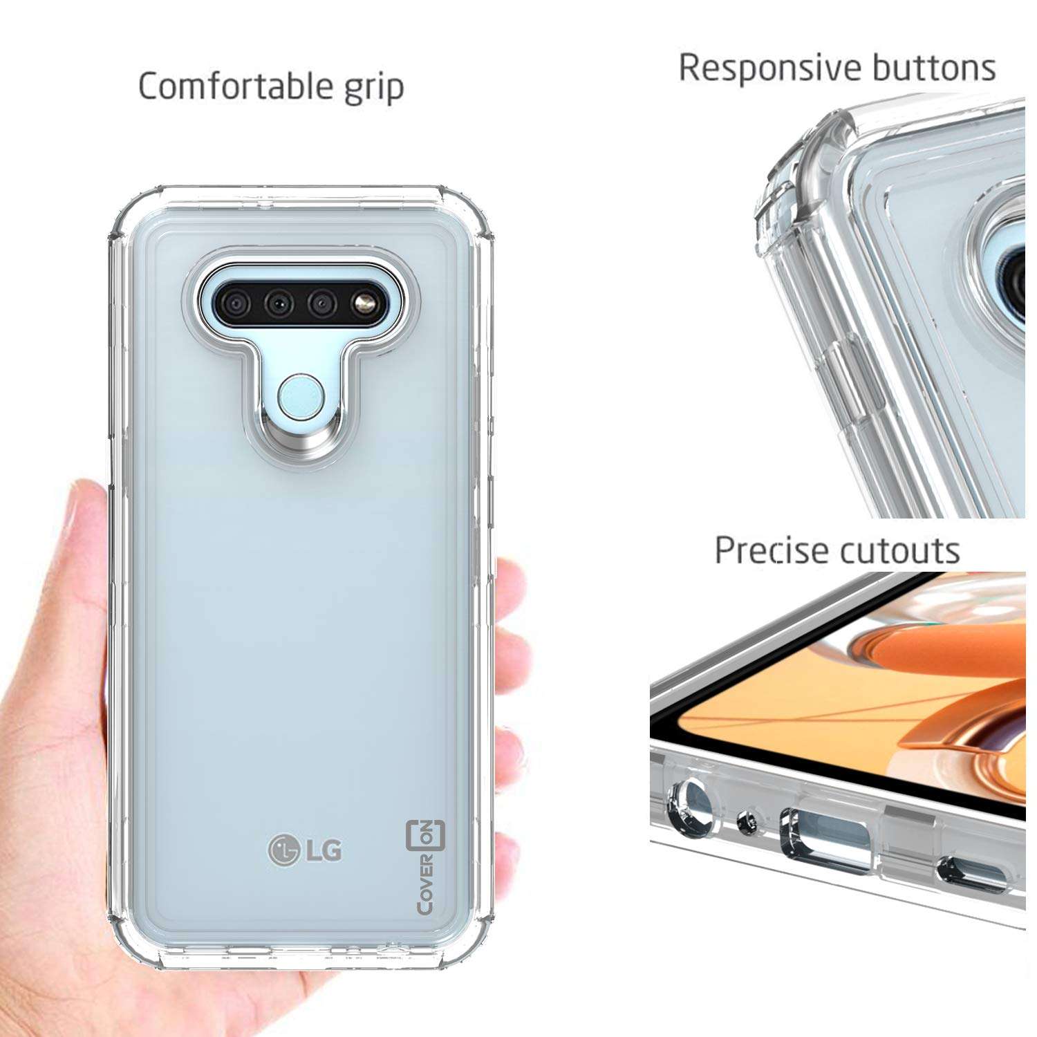 CoverON Full Body Armor for LG Stylo 6 Case, Military Grade Drop Resistant Triple Layer Phone Cover - Clear 3