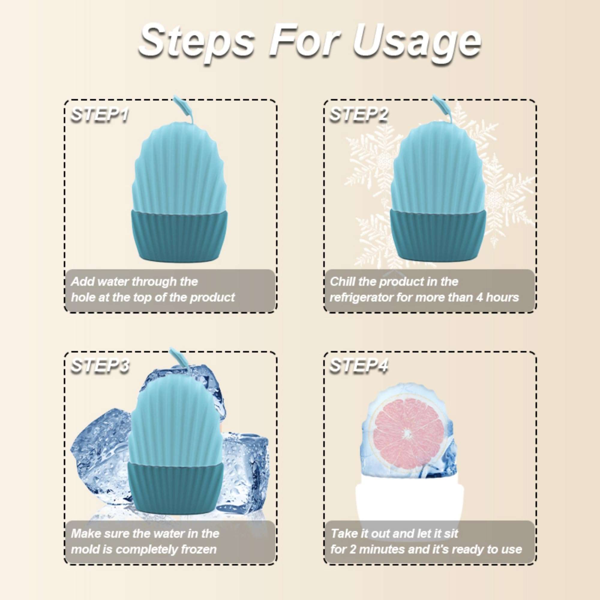 Ice Face Roller,Facial Beauty Ice Roller Skin Care Tools, Reusable Silicone Ice Roller for Face and Eye, Ice Facial Cube (1Pc Blue) 3