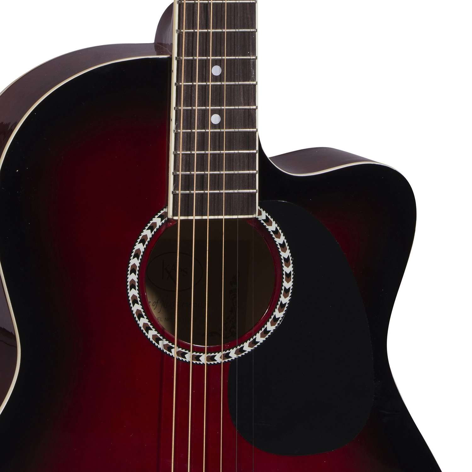 KAPS ST - 10AC, 6-Strings, Acoustic Guitar, Right-Handed, Wine Red, With Guitar Cover/Bag 4