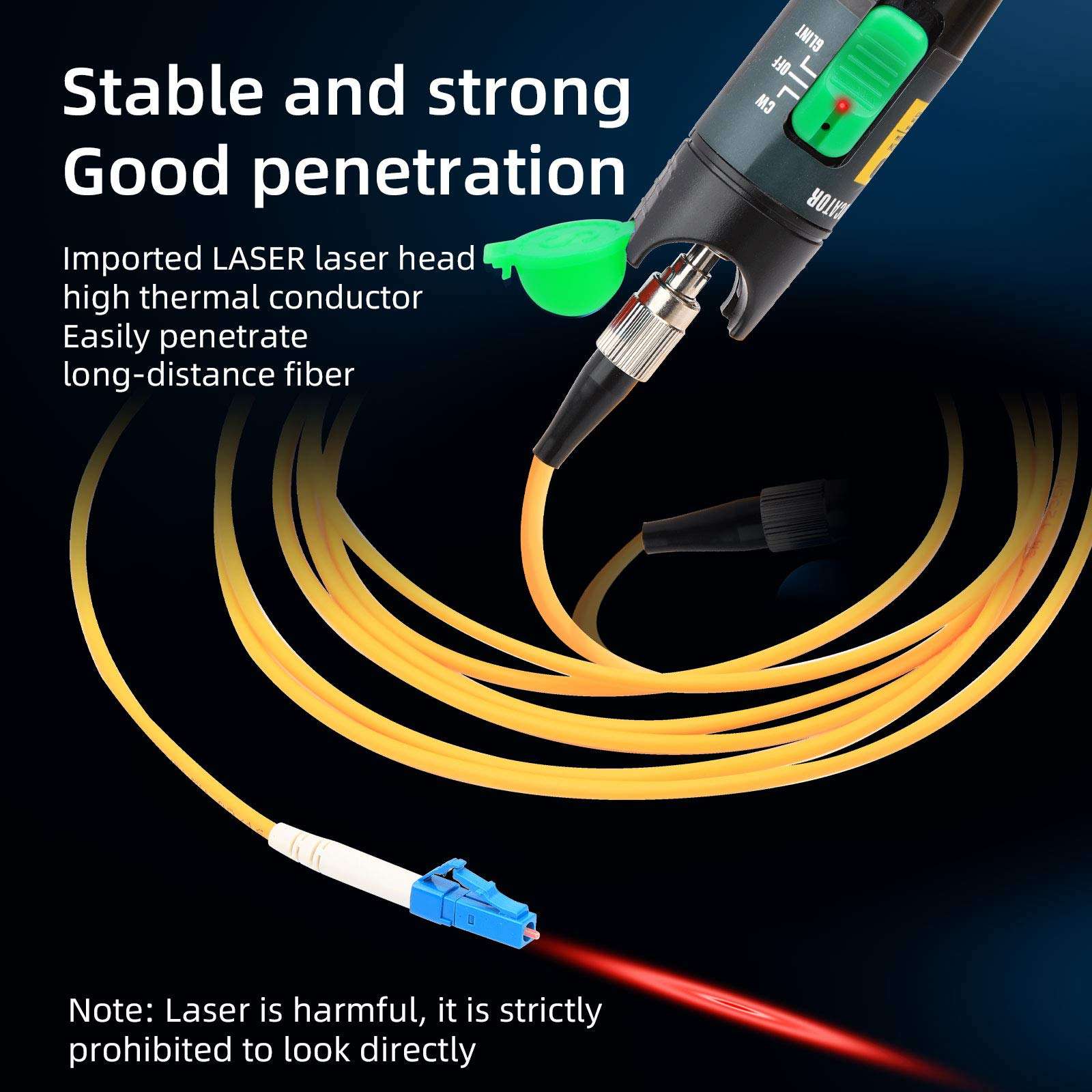 Aluminium Alloy 20km Visual Fault Locator Fiber Optic Cable Tester/VFL for FC,SC,ST & LC Adapter 5