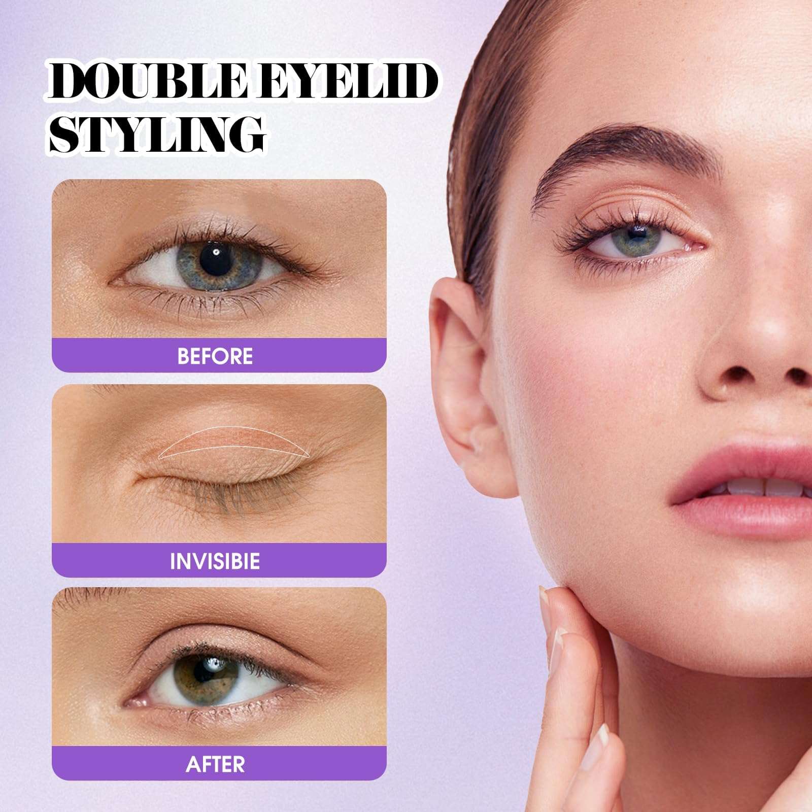 1000-Pcs Eyelid Lifter Strips Tapes: Wendy, Invisible, Waterproof, Long-Lasting, for Hooded, Heavy, Uneven, Droopy, Double Eeyelids 4