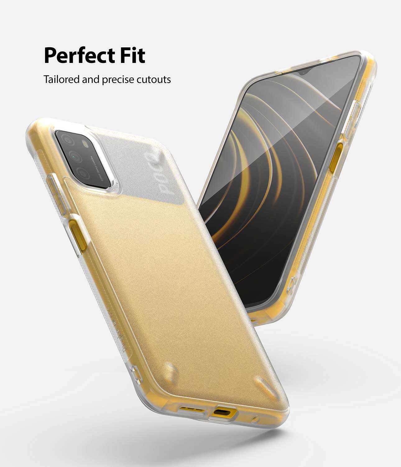 Ringke Onyx Compatible with Xiaomi Poco M3 Case Transparent Satin Textured Tough Rugged Shockproof TPU Grip Phone Back Cover Case - Cloud Clear 3