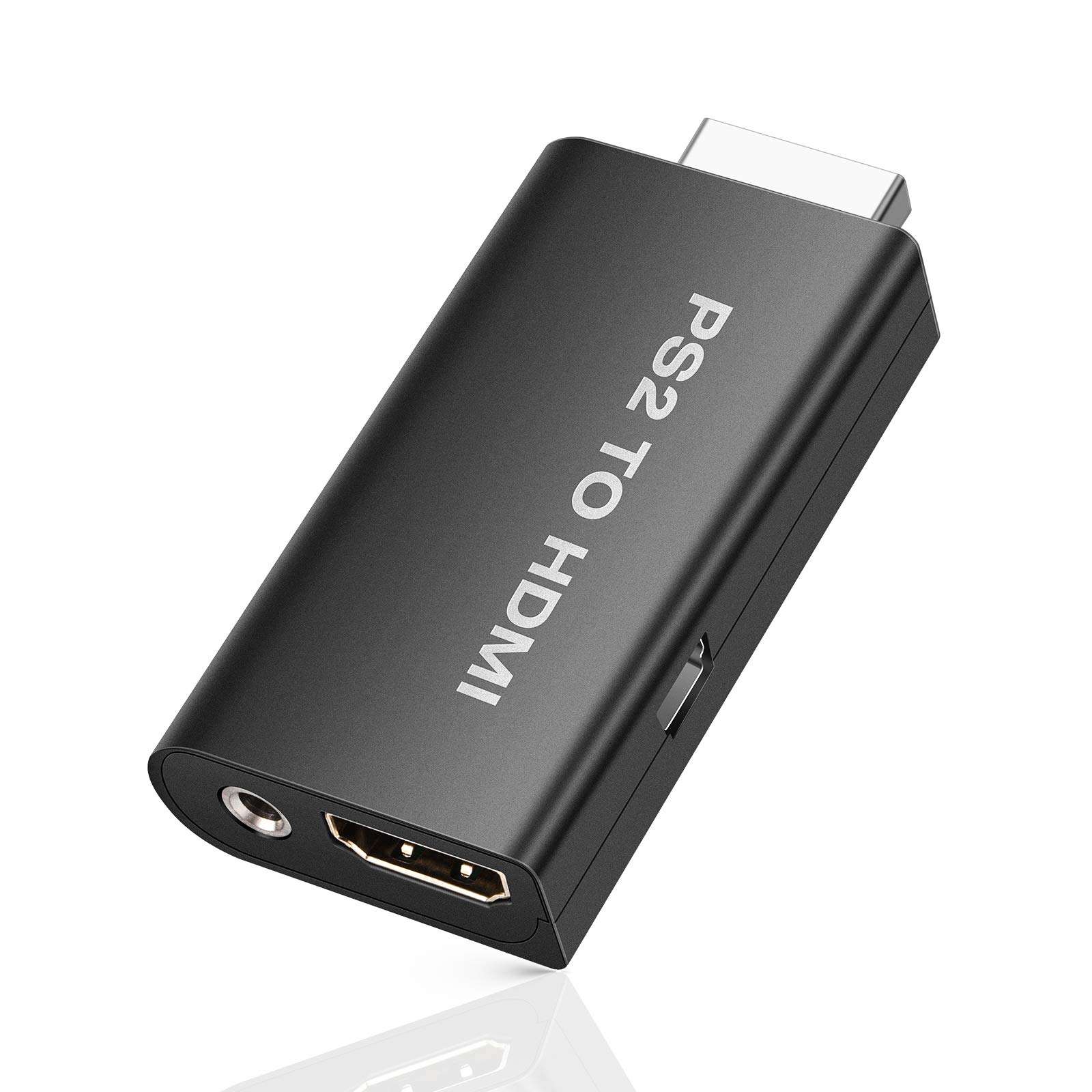 PS2 to HDMI Adapter, ELUTENG PS2 HDMI Video Converter with 3.5mm Audio Output AV to HDMI Signal Transfer 1080P PS2 Video Adaptor Compatible with PS2 Console PlayStation/HDTV HDMI Monitor 1