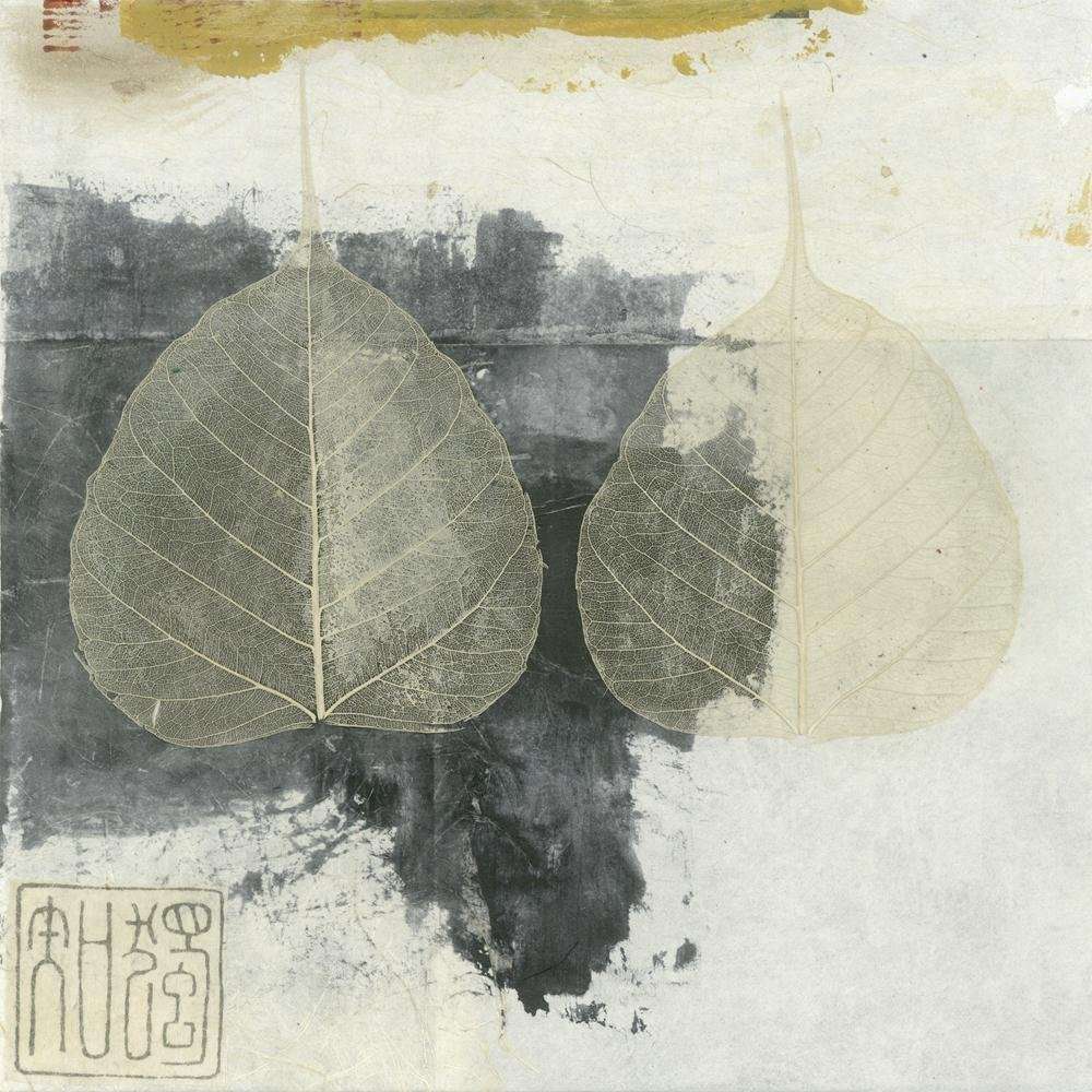 Pitaara Box Wabi Sabi Bodhi Leaf Collage | Peel & Stick Vinyl Wall Sticker for Bedroom & Living Room | 16 x 16 inch (41 x 41 cms) 1