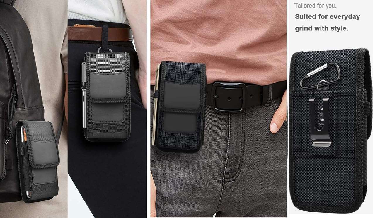 LIKECASE Nylon Phone Holster Belt Clip Cases Cover for Lenovo A6 Note / S5 Pro GT / Z5 Pro / S5 Pro / K5 Pro / K9 / Z5 / K8 Plus / K8 - Black 5