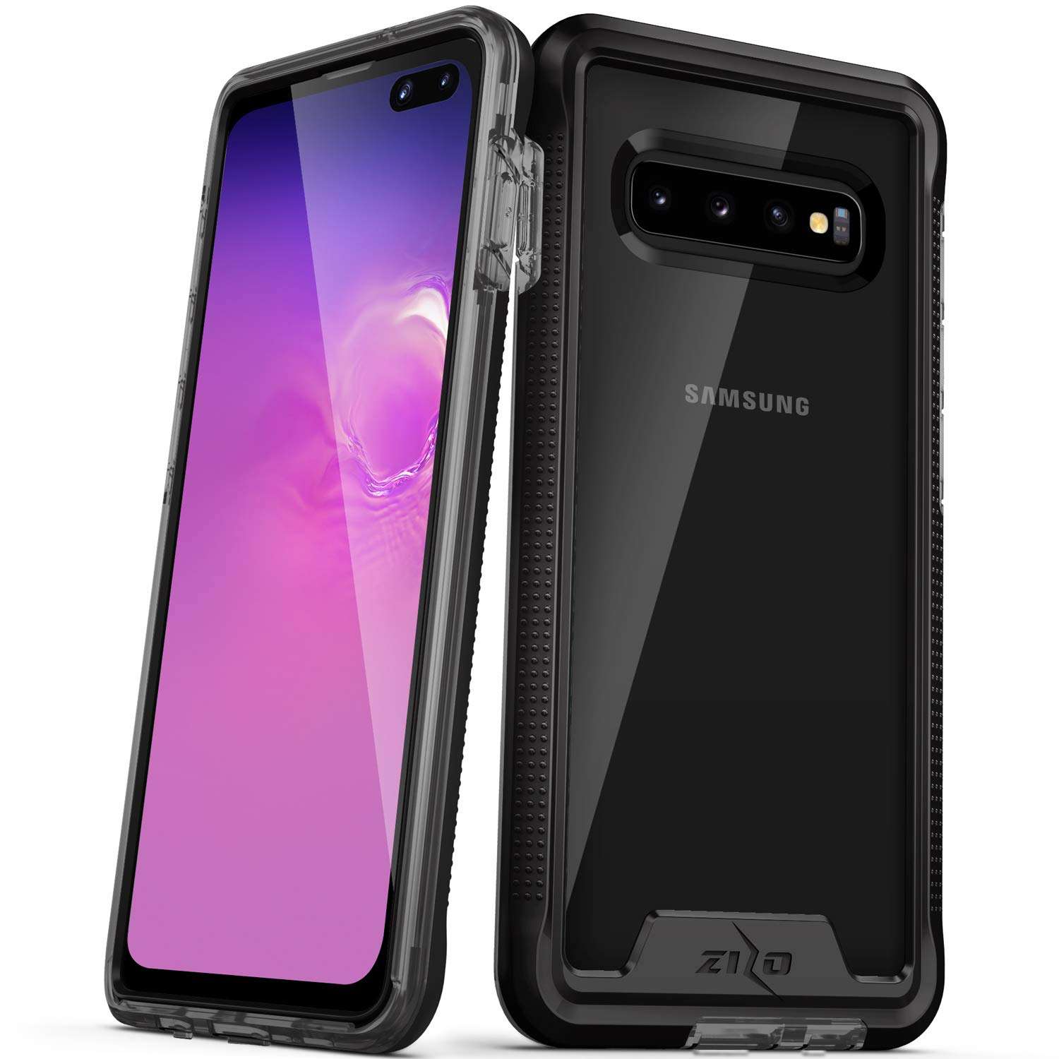 ZIZO ION Series for Samsung Galaxy S10 Plus Triple Layered Hybrid Case Military Grade Drop Tested Black Smoke 1