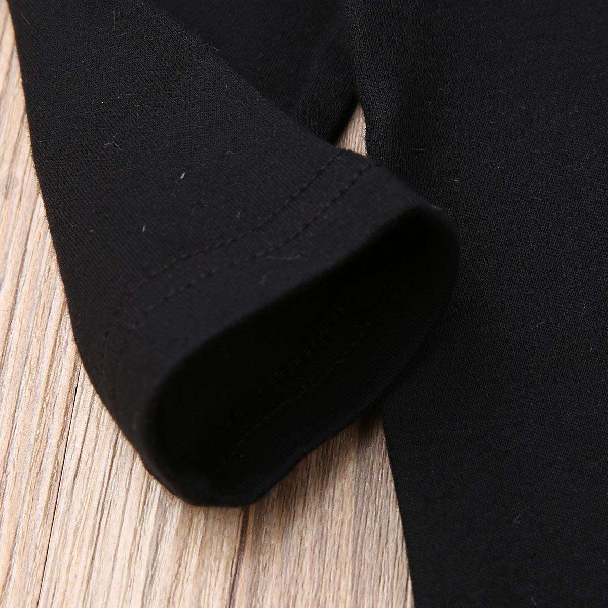 Marksmile Newborn Unisex Baby Bodysuit Long Sleeve Button Down Solid Color Romper Footies Cotton Jumpsuit (Black & Romper, 6-12 Months) 6