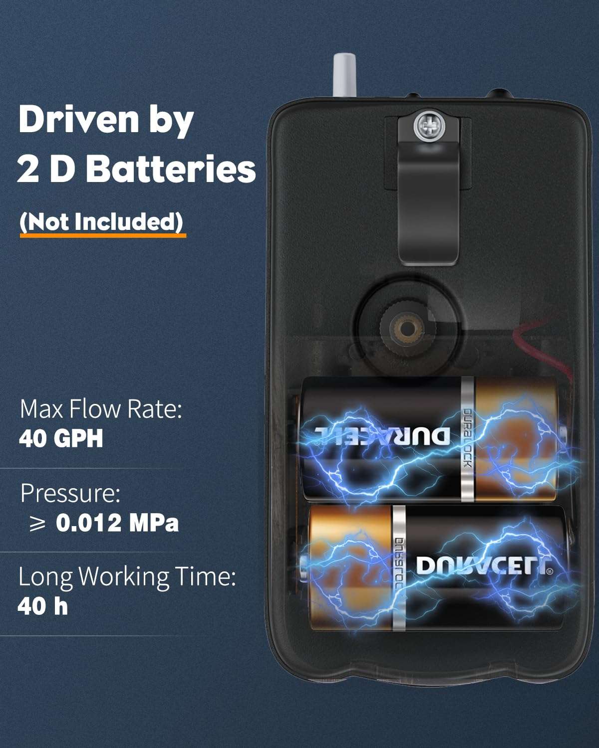 Uniclife Battery Operated Air Pump 40 GPH Aquarium Portable Outdoor Aerator for Fish Tanks up to 30 Gallon – Battery Not Included (with Air Stone and Airline Tubing Accessories Inside The Pump Body) 3