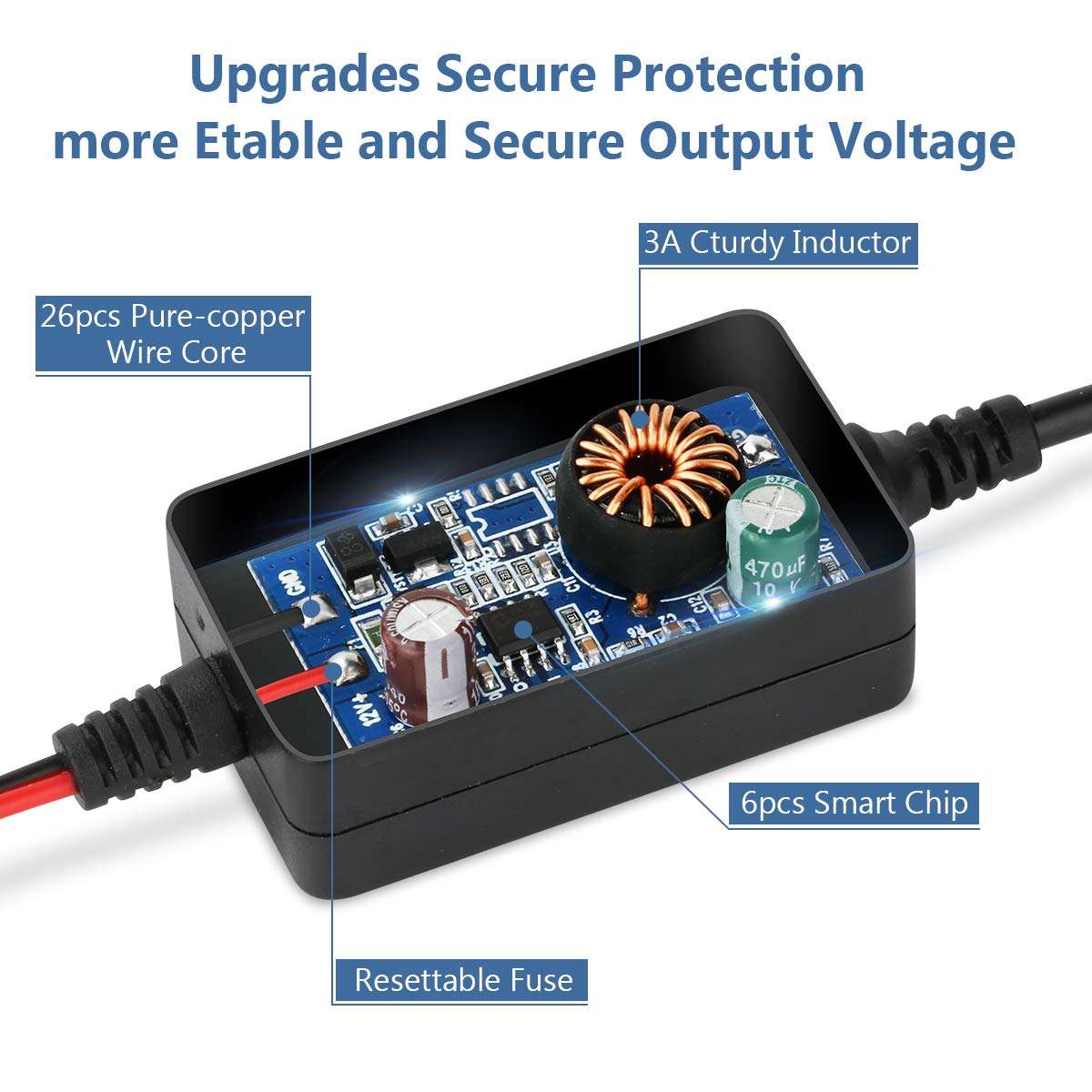 Dash Cam Hardwire Kit, Mini/Micro USB Hard Wire Kit 12V-24V to 5V Hardwire Kit with Low Voltage Protection 13ft Car Dash Camera Charger Power Cord for Dashcam GPS Power Supply Radar Detectors and More 5