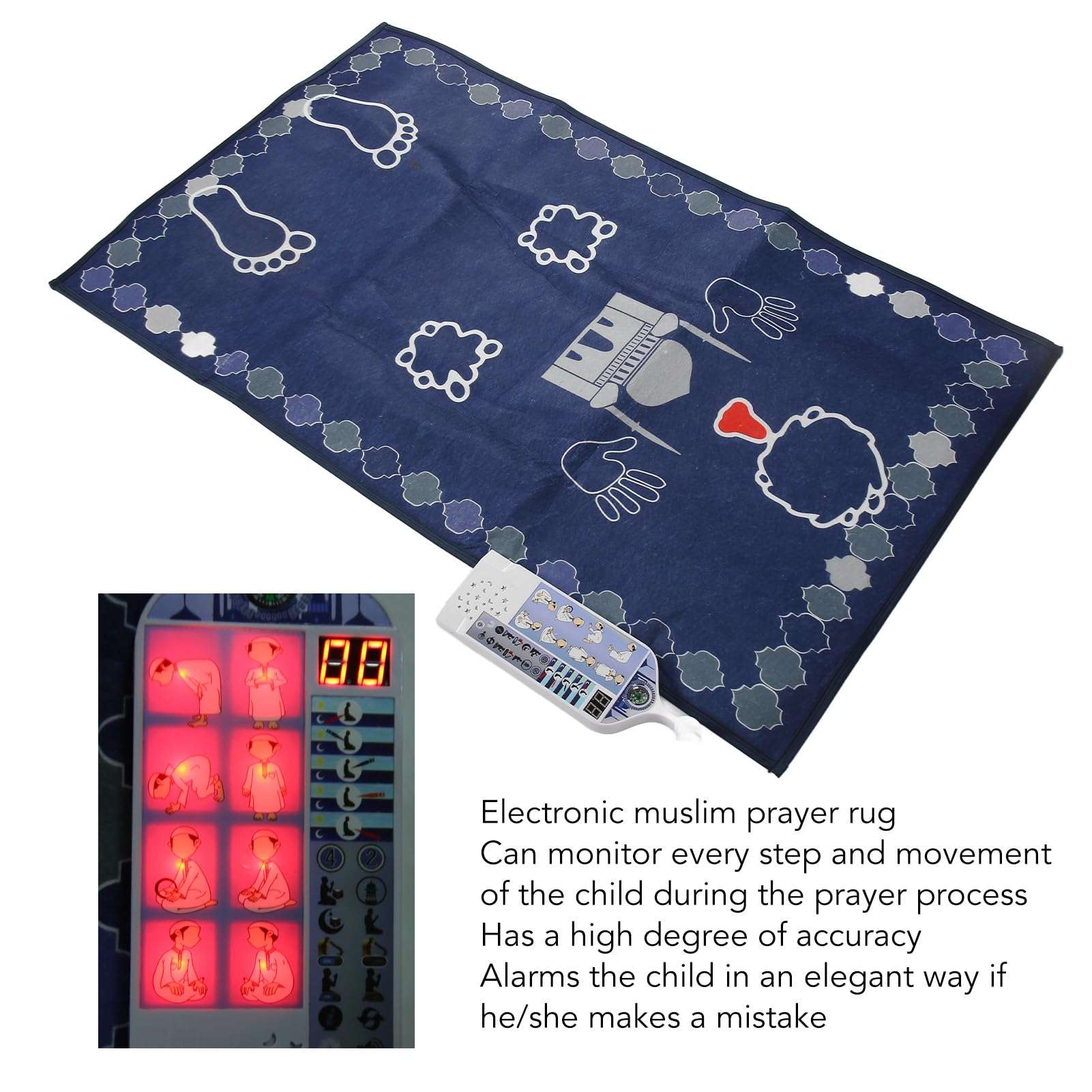 Septpenta Smart Intelligent Muslim Prayer Rug, Electronic Islamic Prayer Carpet Mat, Foldable and Portable for a Fun and Enjoyable Way to Pray Muslim Prayers(23.6 X 39.4in) 5