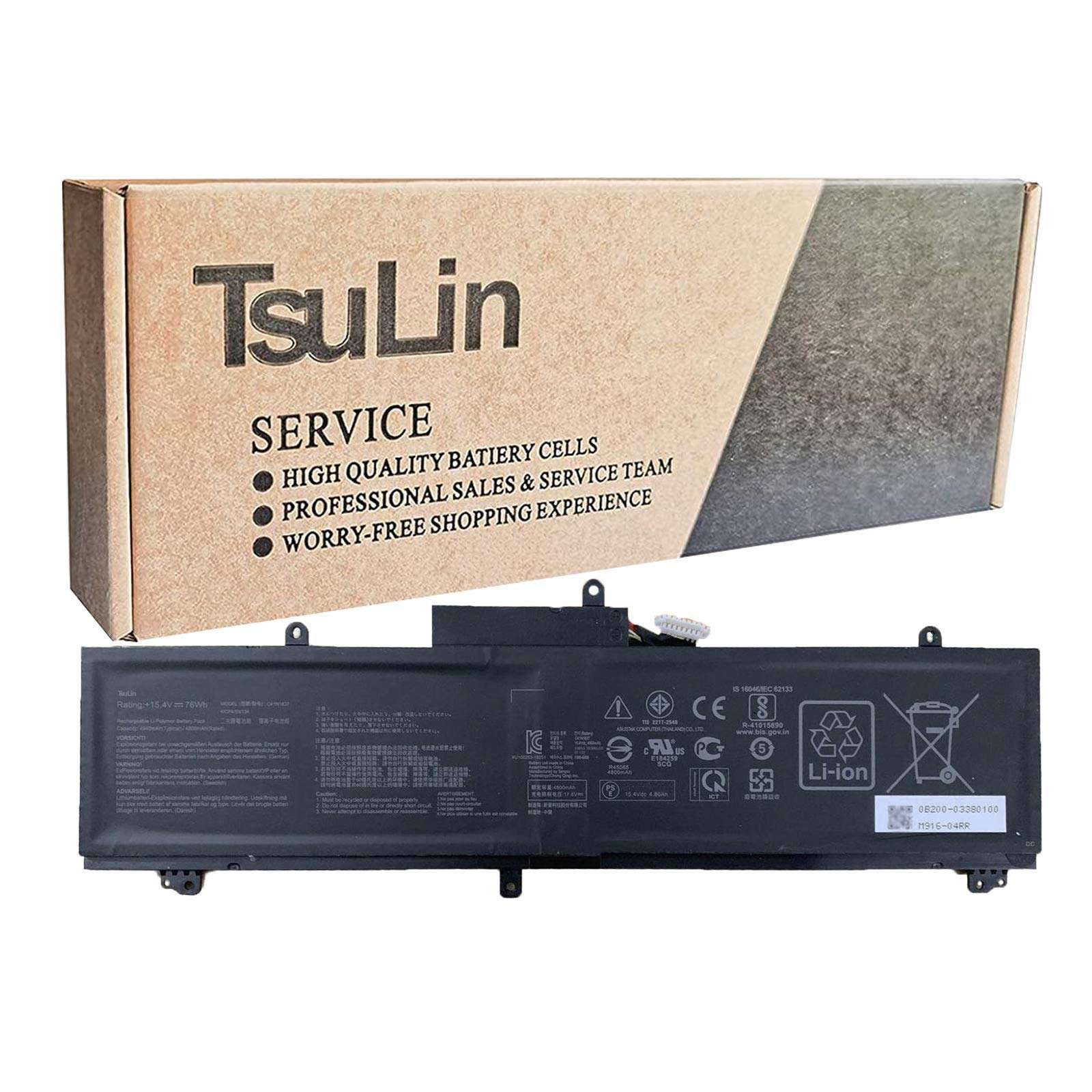 TsuLin C41N1837 Laptop Battery Compatible with ASUS ROG Zephyrus GA502DU GA502GU GU502GU GU502DU GU502GV GU532GU GX502GW GX532GV GU532GV GX502GV GX532GW Series 0B200-03380100 15.4V 76Wh 4940mAh 1