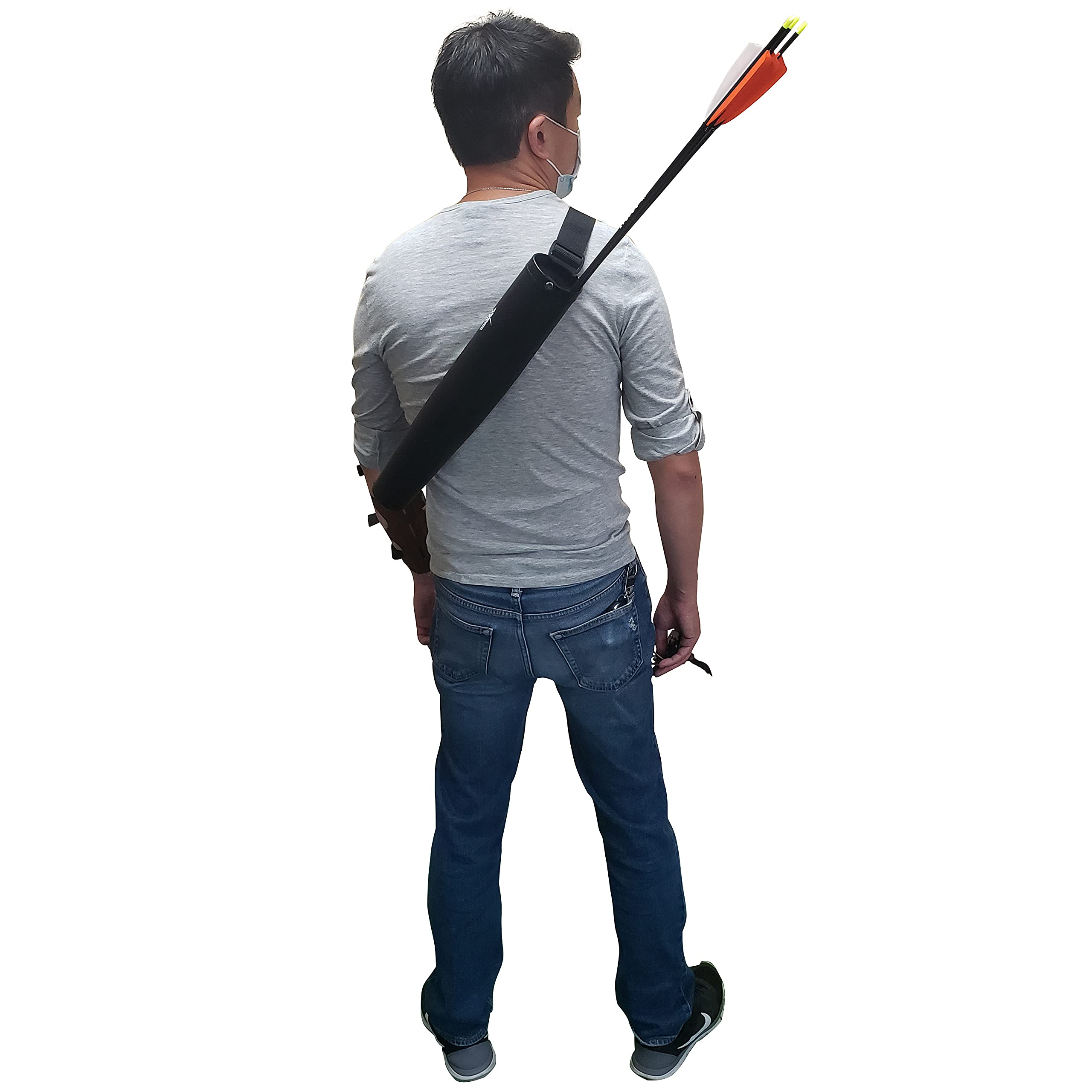 Southland Archery Supply SAS Leather Tube 17" Hip Quiver Arrow Holder with Belt Clip (Hip/Back Quiver 2-in-1) 4