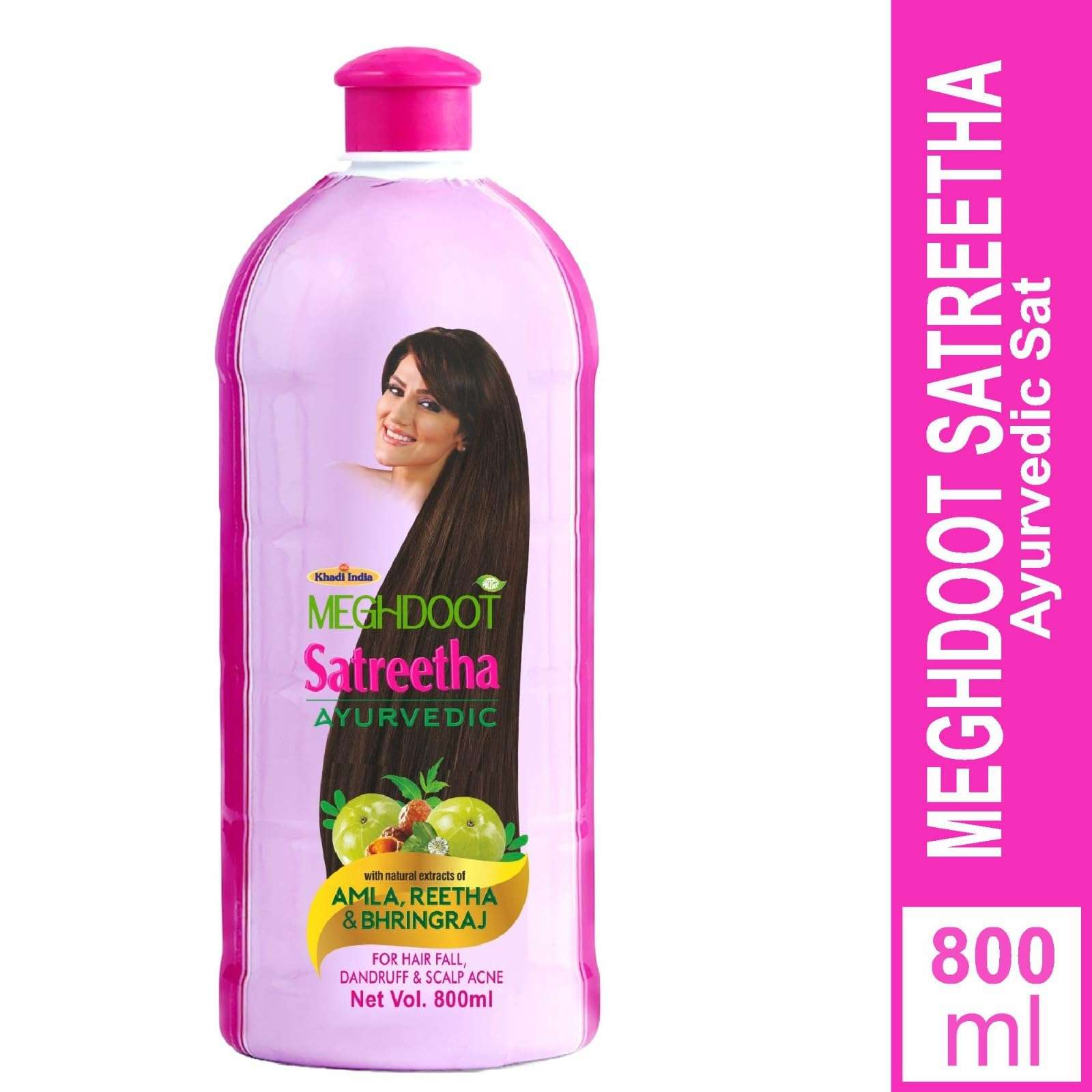 Meghdoot Ayurvedic Satreetha Shampoo Enriched With Natural Extracts of Amla, Reetha & Bhringraj For Hair Fall Control & Scalp Acne, Healthy & Strong Hair, Men & Women 800ml (Pack of 1) 4
