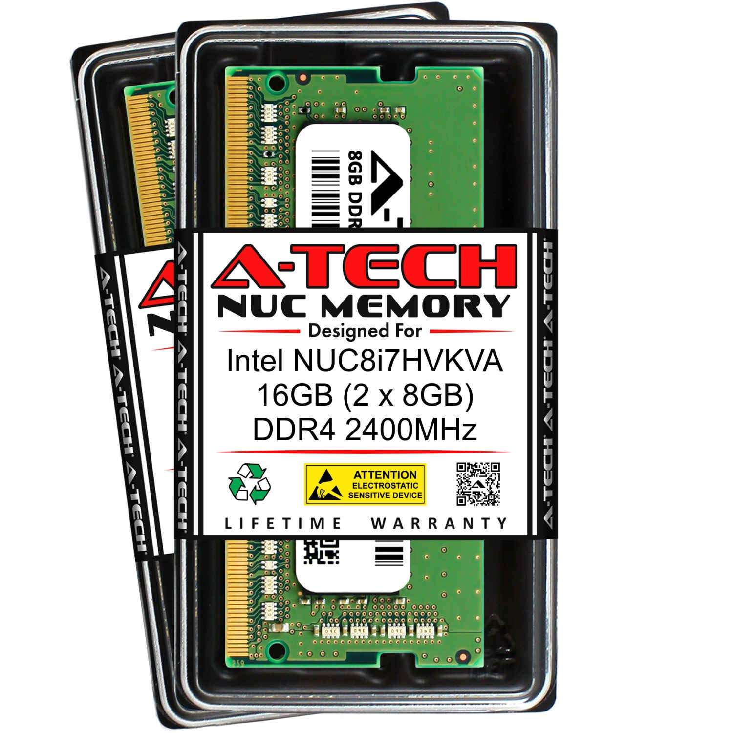 A-Tech 16GB (2 x 8GB) RAM for Intel NUC8i7HVKVA NUC 8 Enthusiast Mini PC | DDR4 2400MHz PC4-19200 1.2V SODIMM Memory Upgrade Kit 1